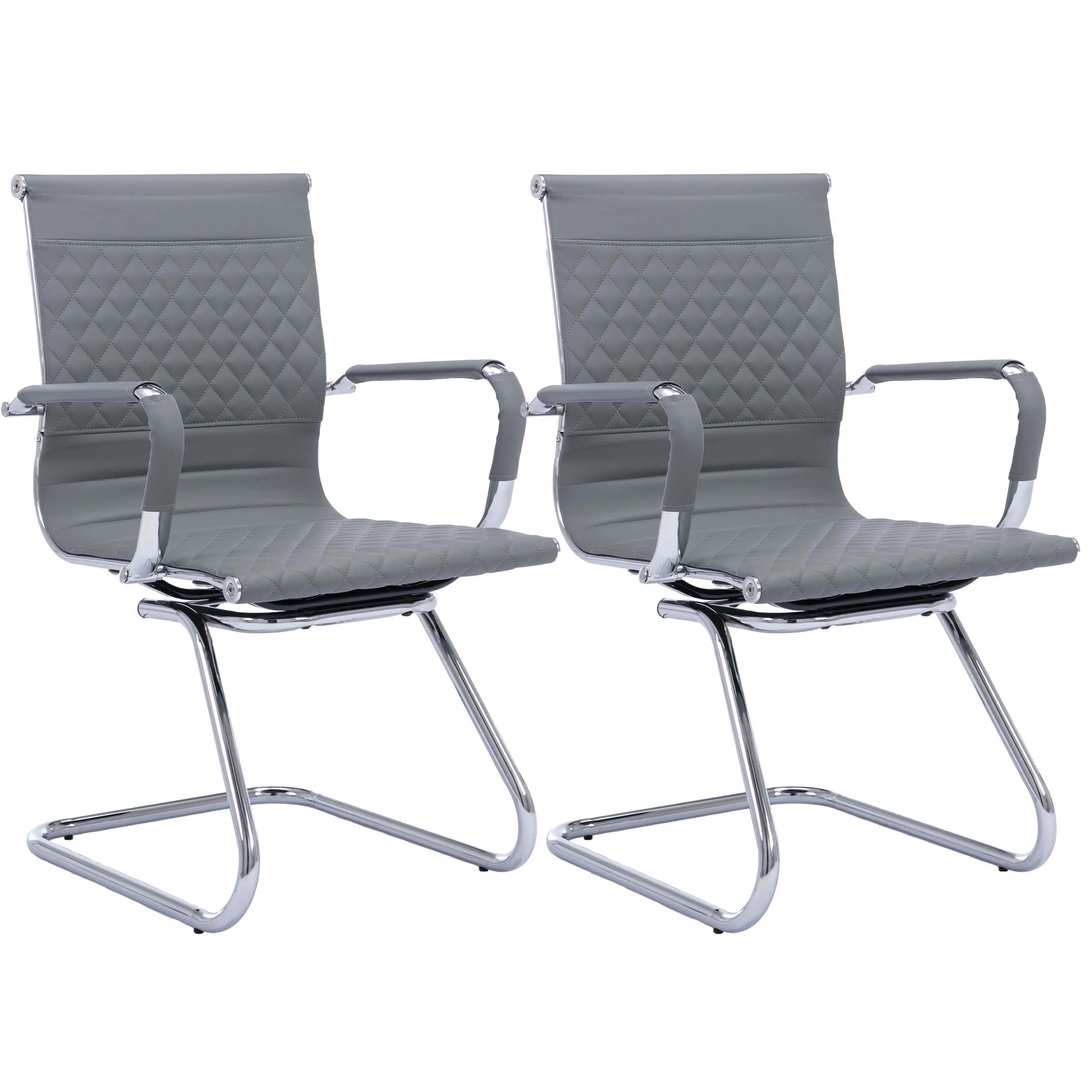 Metal Base Office Guest Chairs Set of 2 - 302OC - Image 9