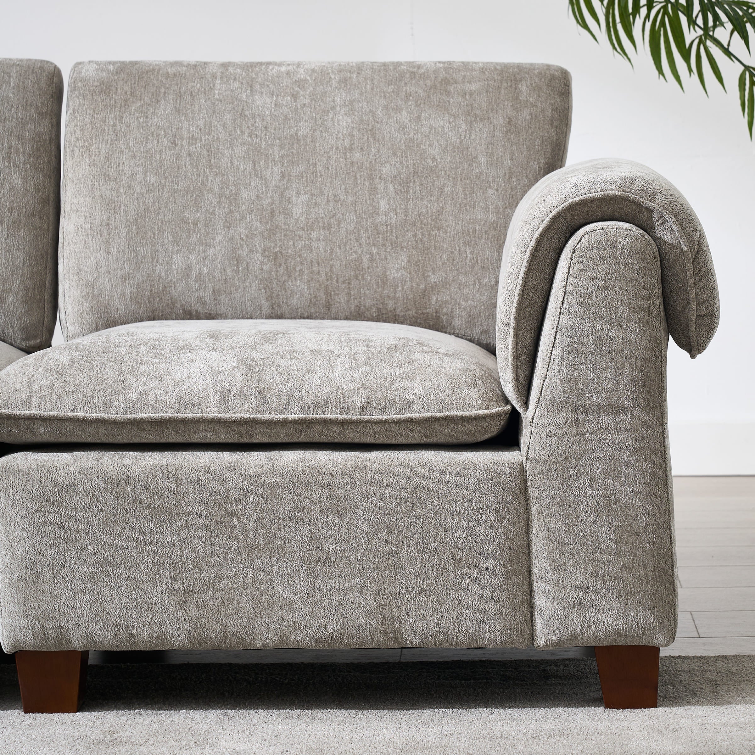 Modern Armrest Chenille Sectional Sofa - 1017SF - Image 13