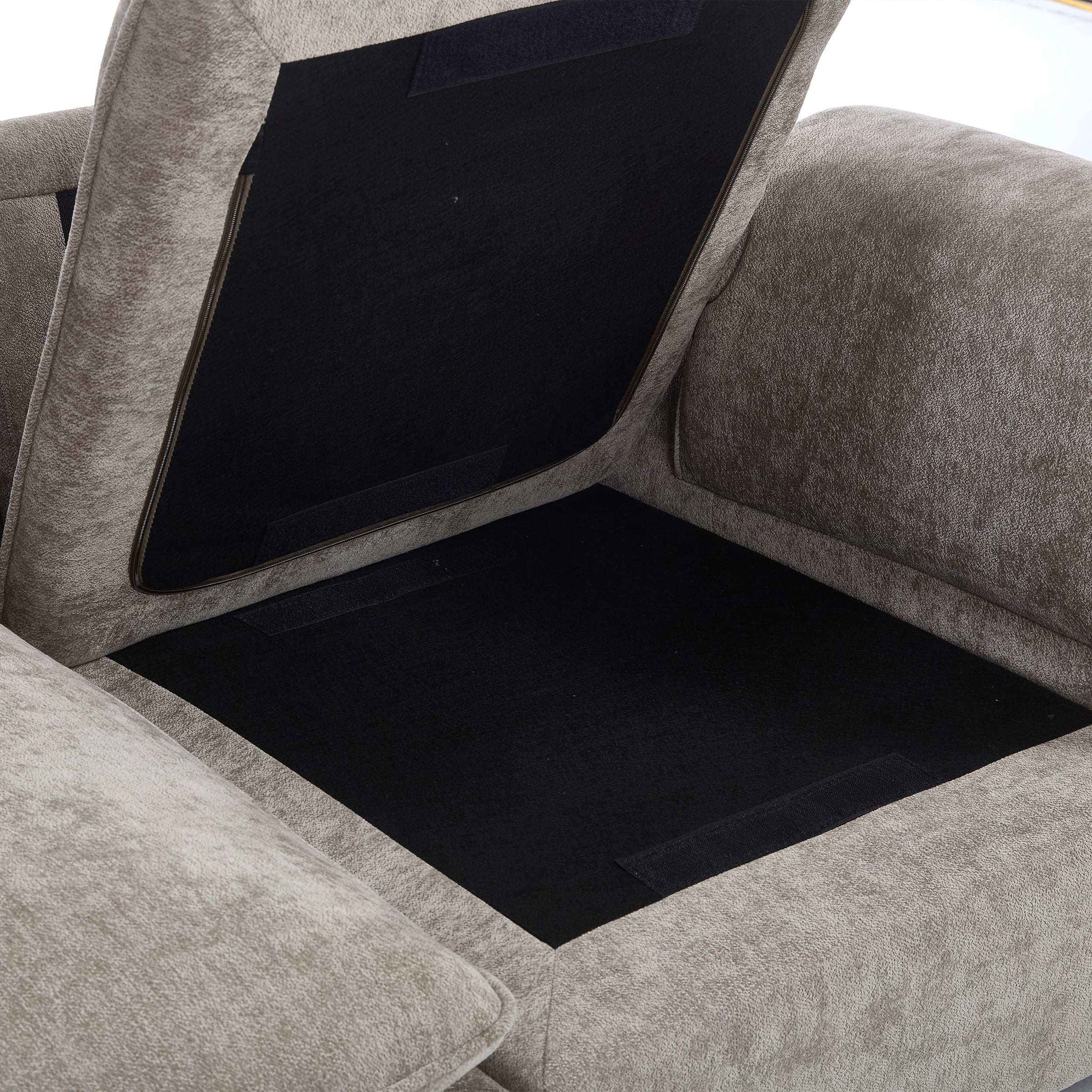 Modern Armrest Chenille Sectional Sofa - 1017SF - Image 15