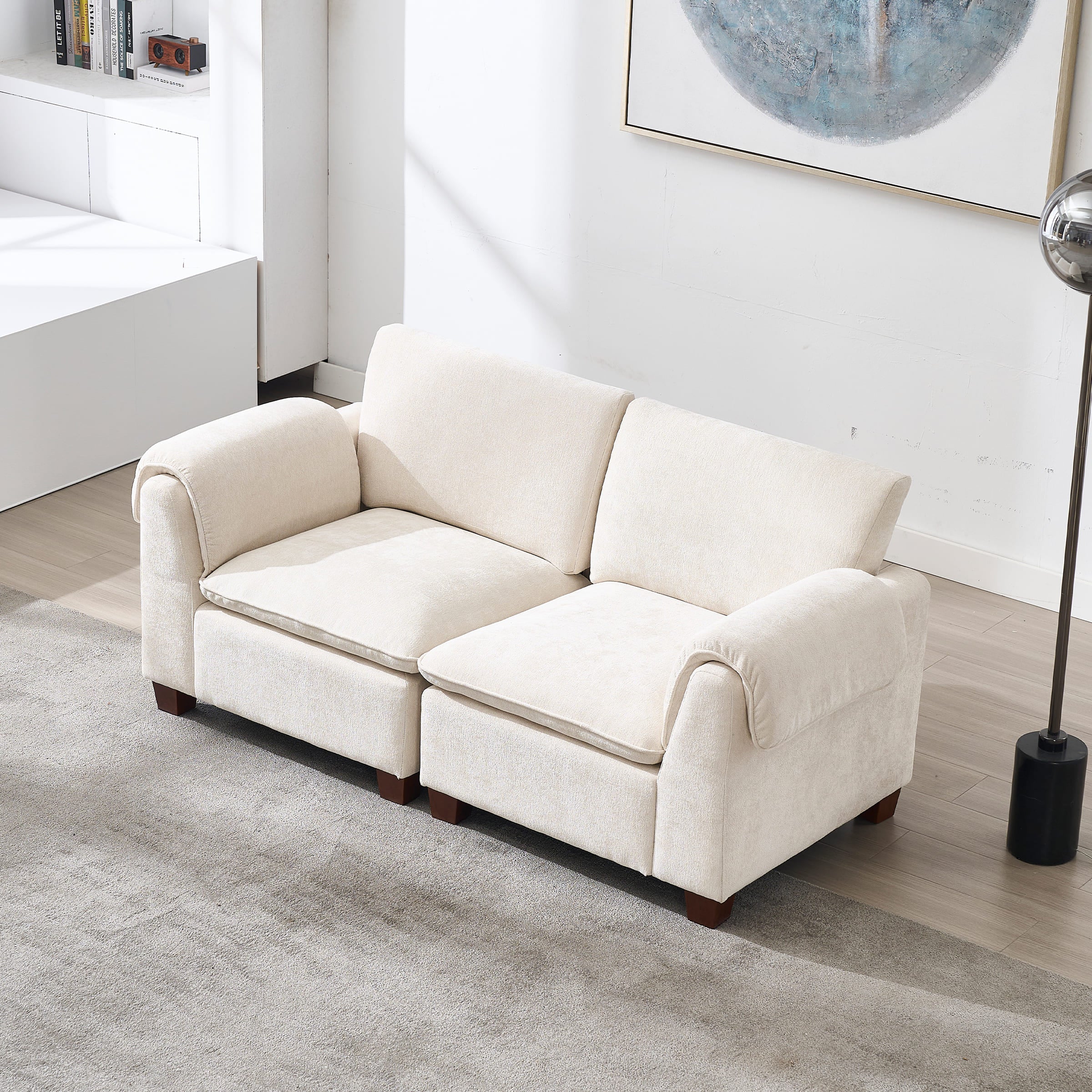 Modern Armrest Chenille Sectional Sofa - 1017SF - Image 24