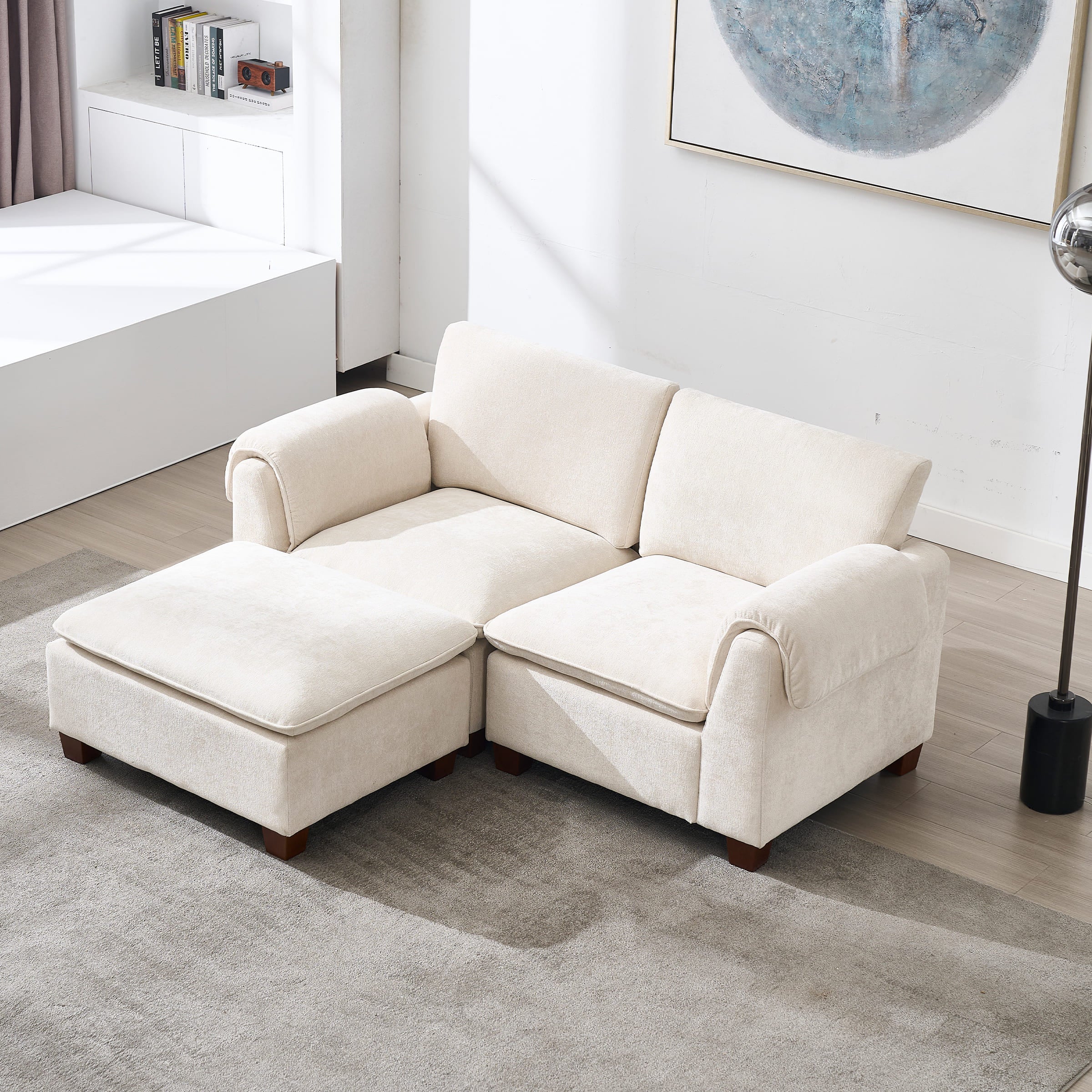Modern Armrest Chenille Sectional Sofa - 1017SF - Image 25