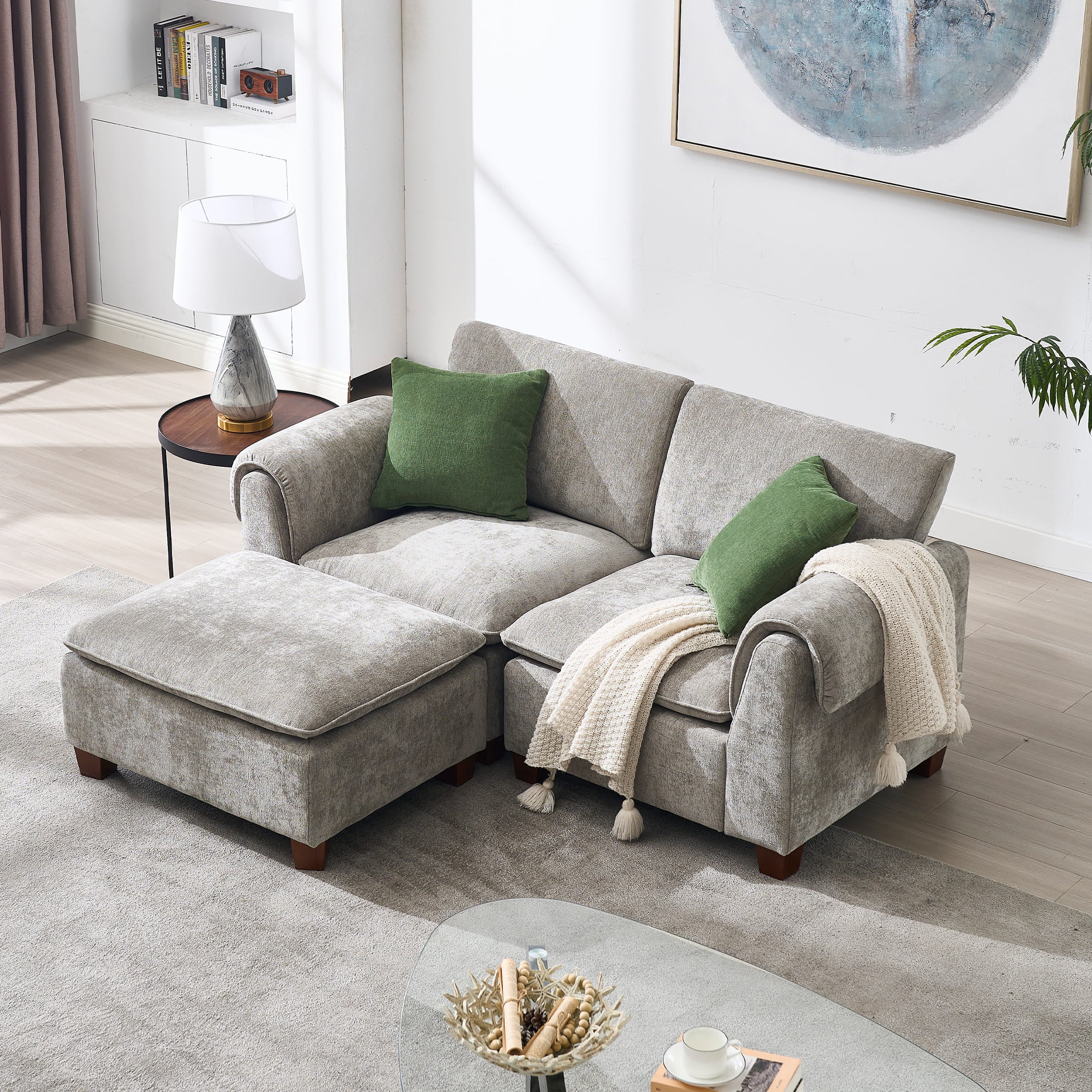 Modern Armrest Chenille Sectional Sofa - 1017SF - Image 3