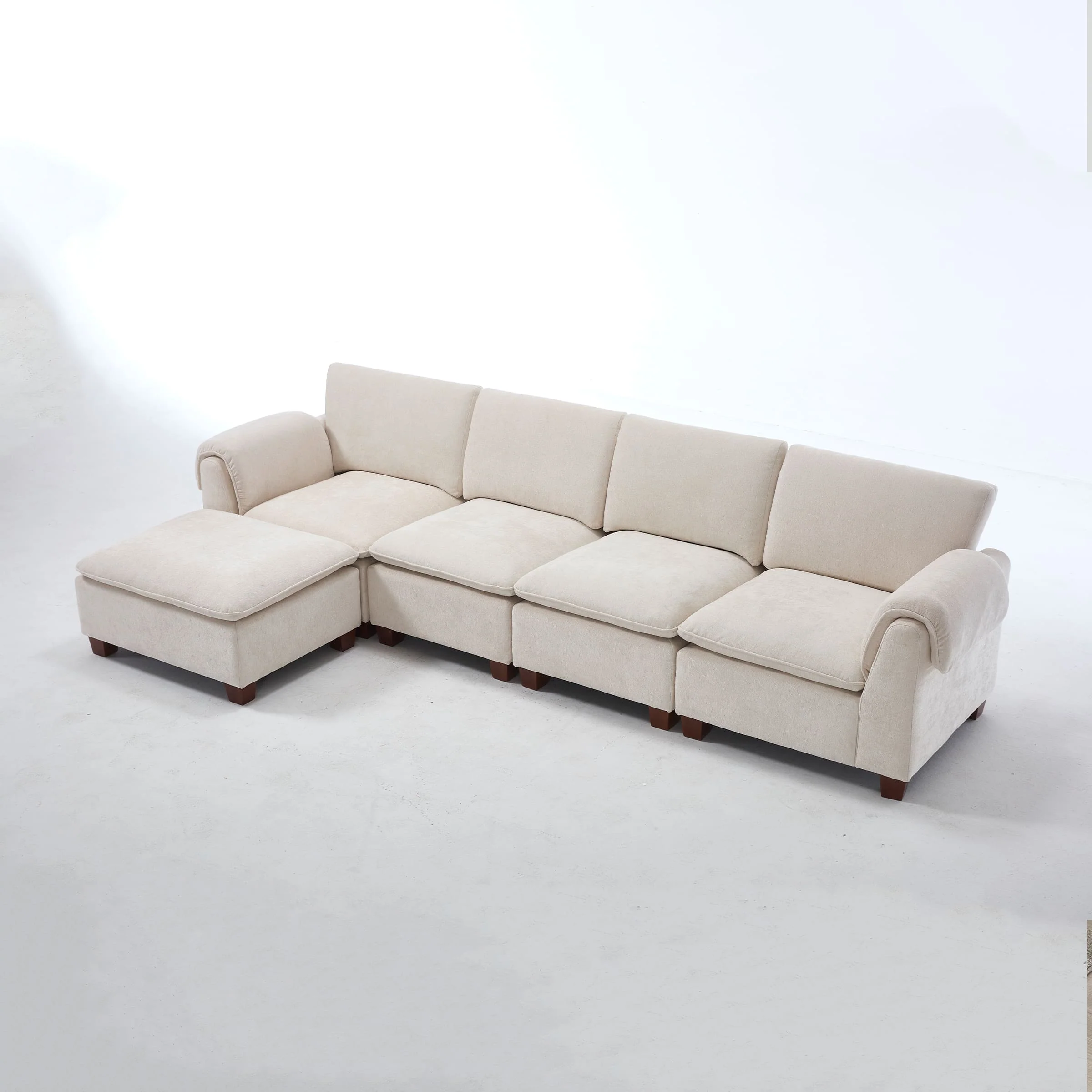 Modern Armrest Chenille Sectional Sofa - 1017SF - Image 30