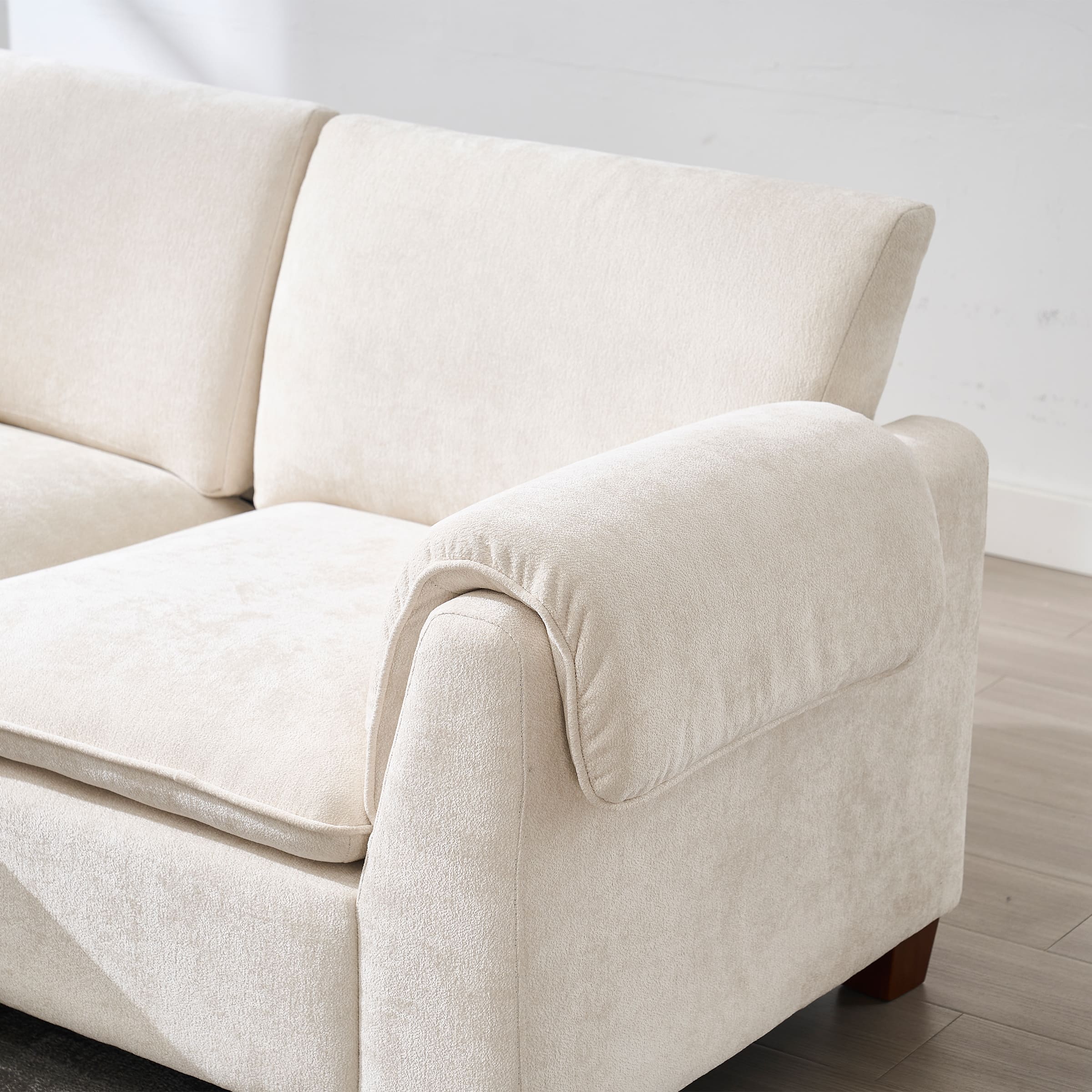 Modern Armrest Chenille Sectional Sofa - 1017SF - Image 32