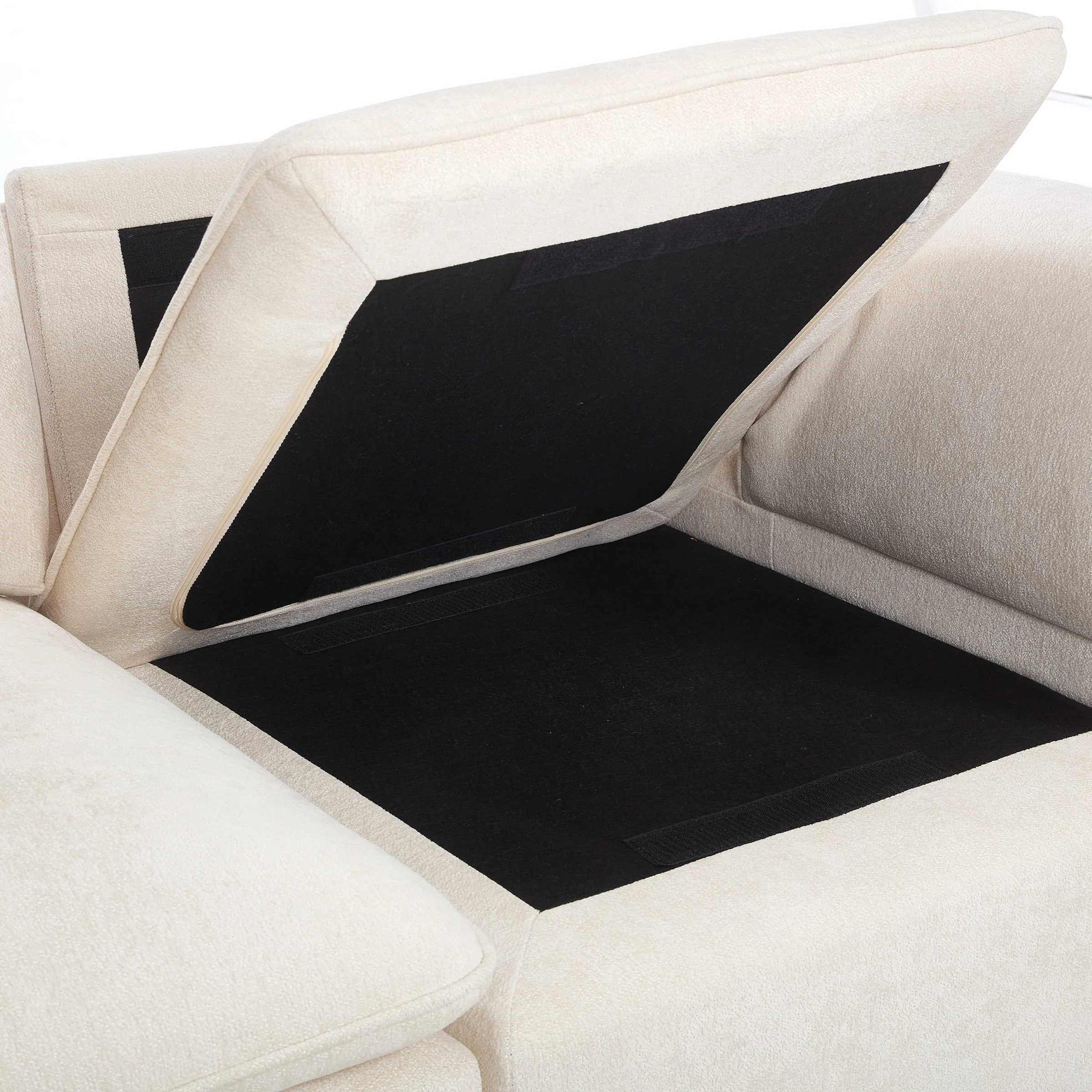 Modern Armrest Chenille Sectional Sofa - 1017SF - Image 35