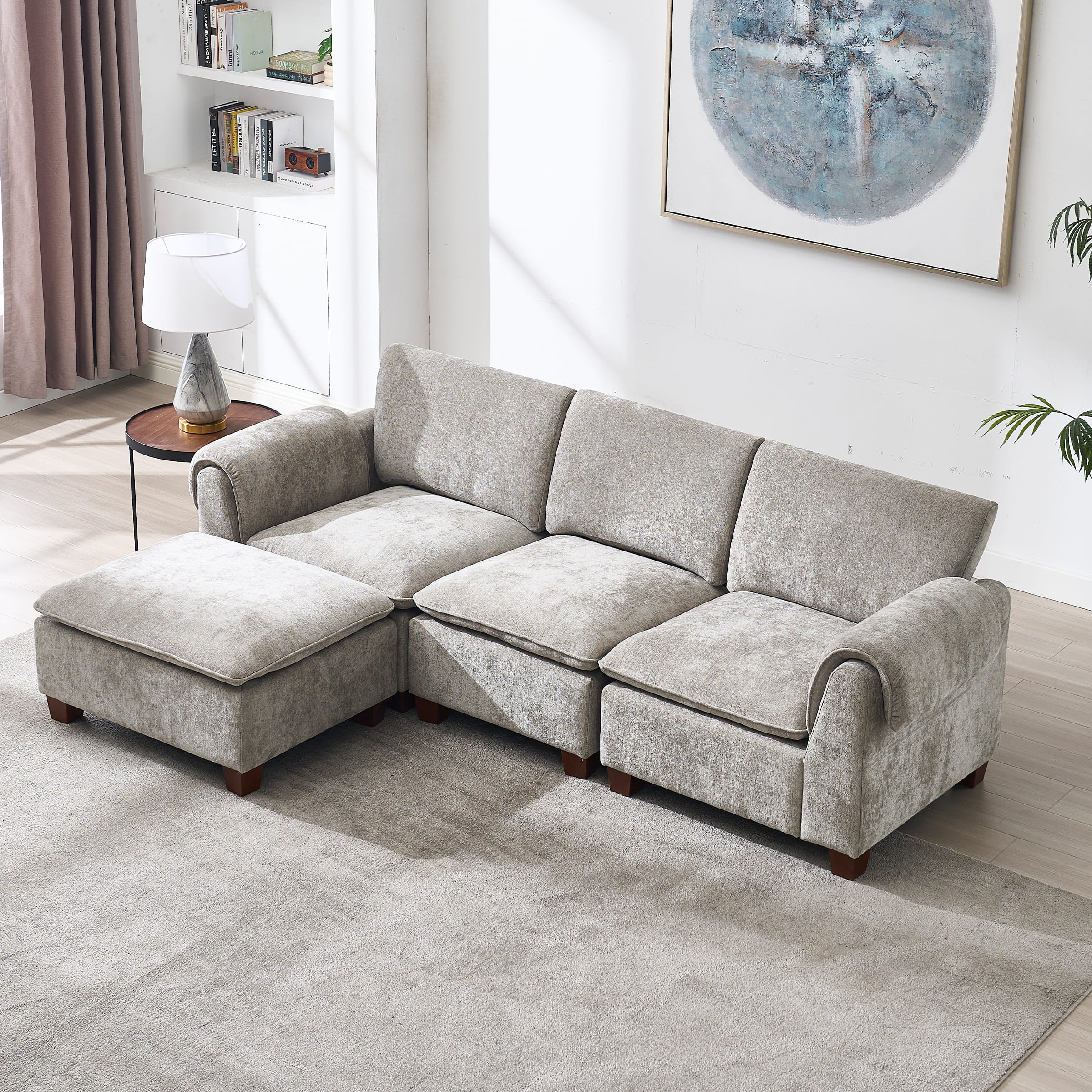 Modern Armrest Chenille Sectional Sofa - 1017SF - Image 5