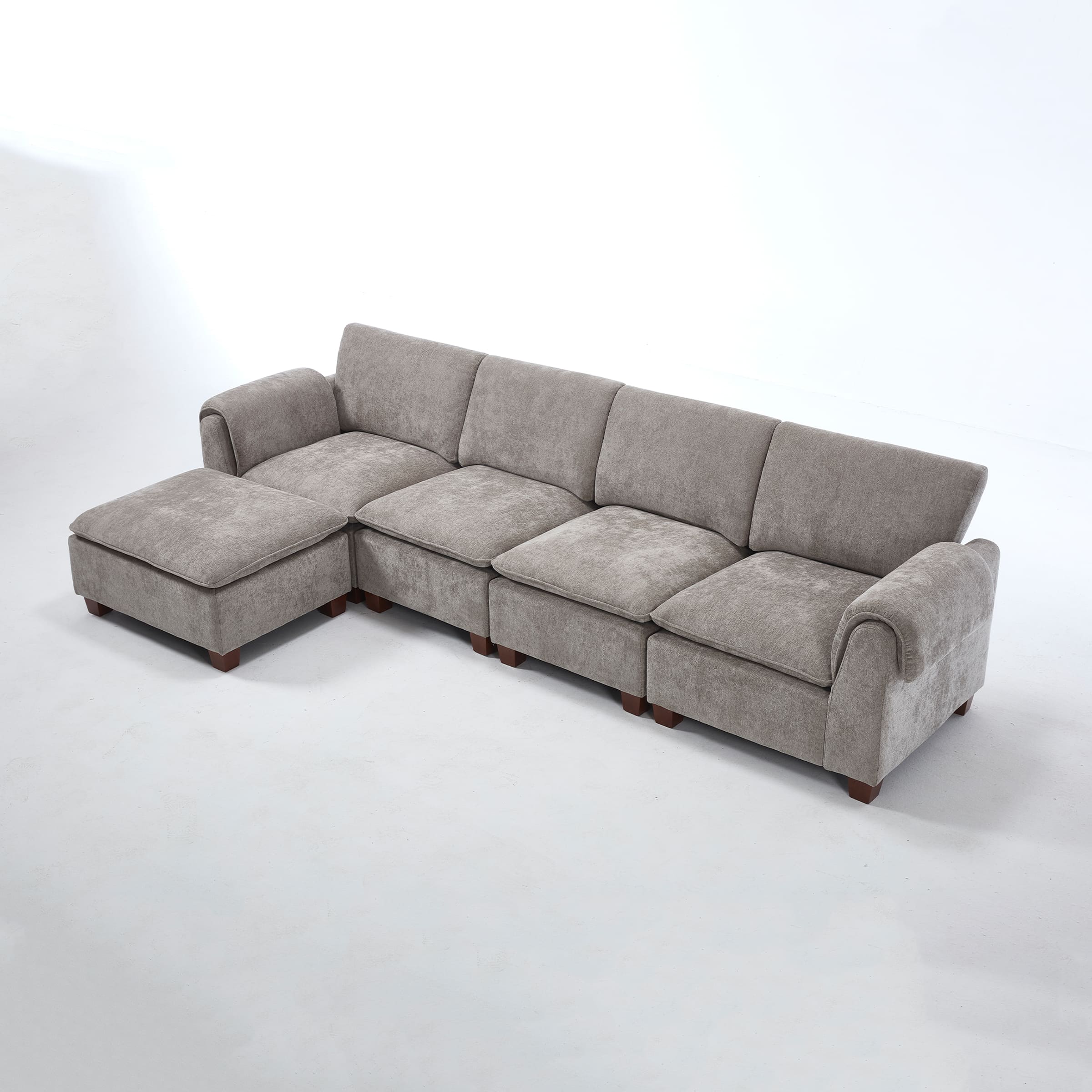 Modern Armrest Chenille Sectional Sofa - 1017SF - Image 8