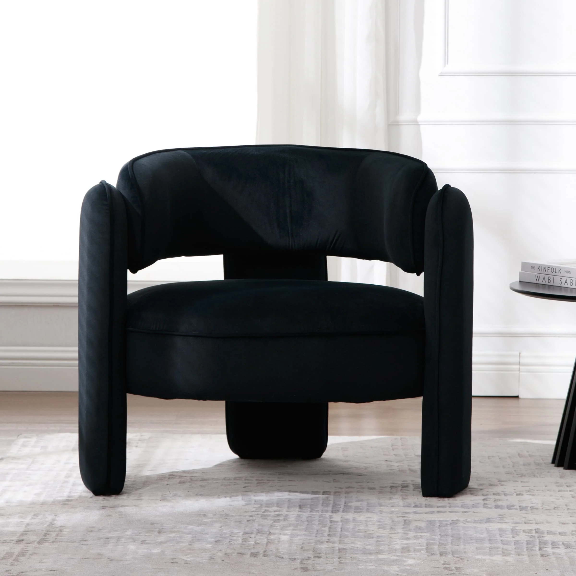 Modern Barrel Velvet Accent Chair 1 PCS - 6414AC - Image 10