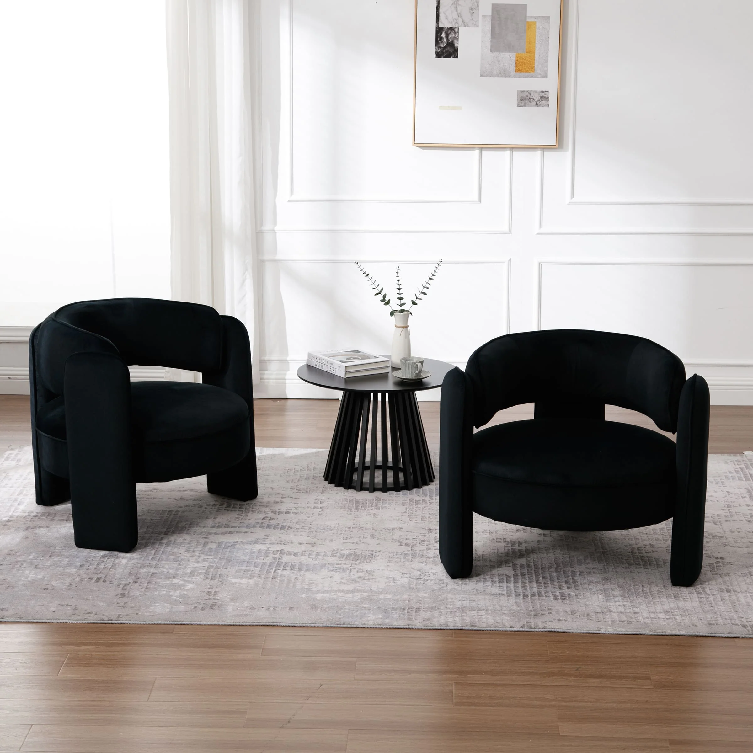 Modern Barrel Velvet Accent Chair 1 PCS - 6414AC - Image 11