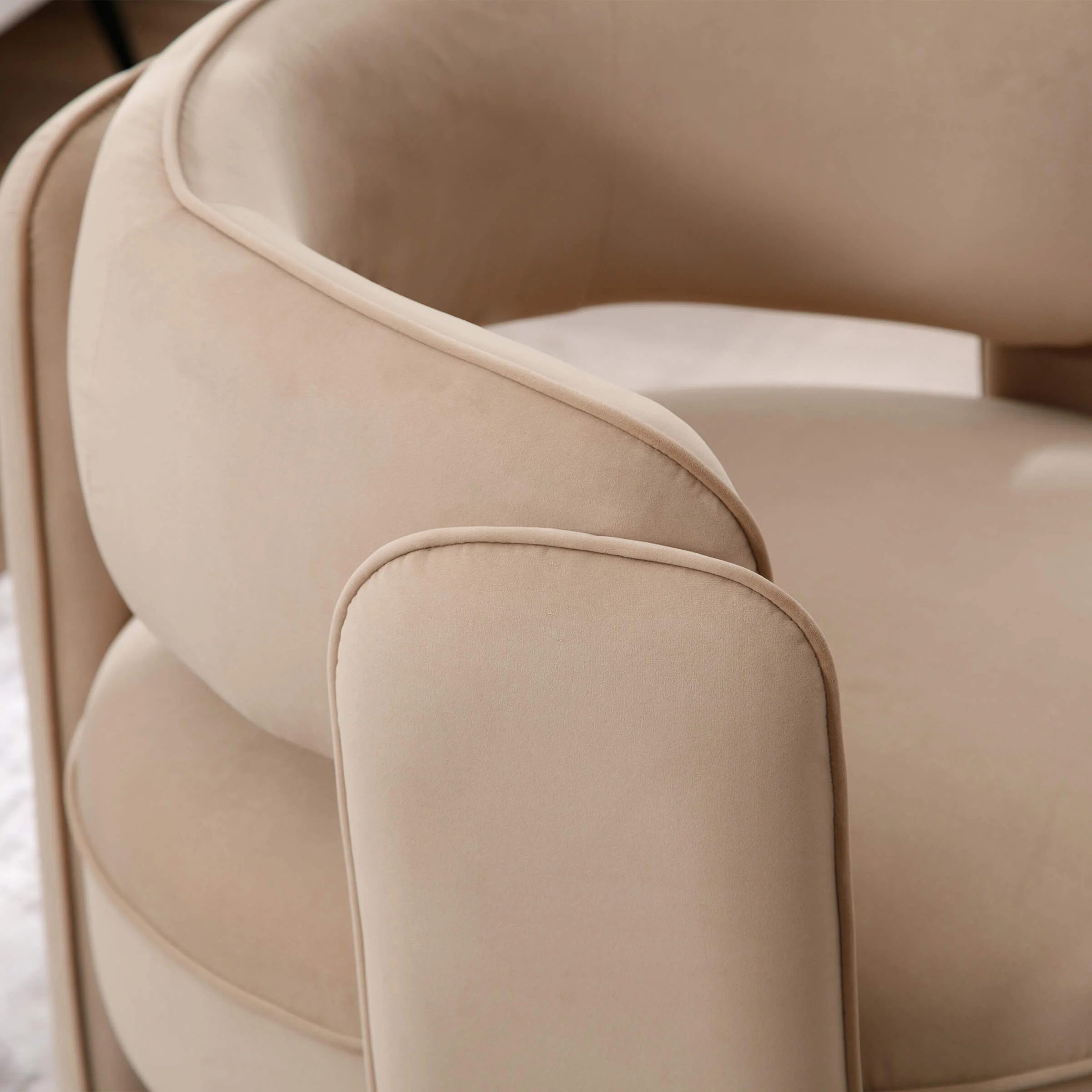 Modern Barrel Velvet Accent Chair 1 PCS - 6414AC - Image 3