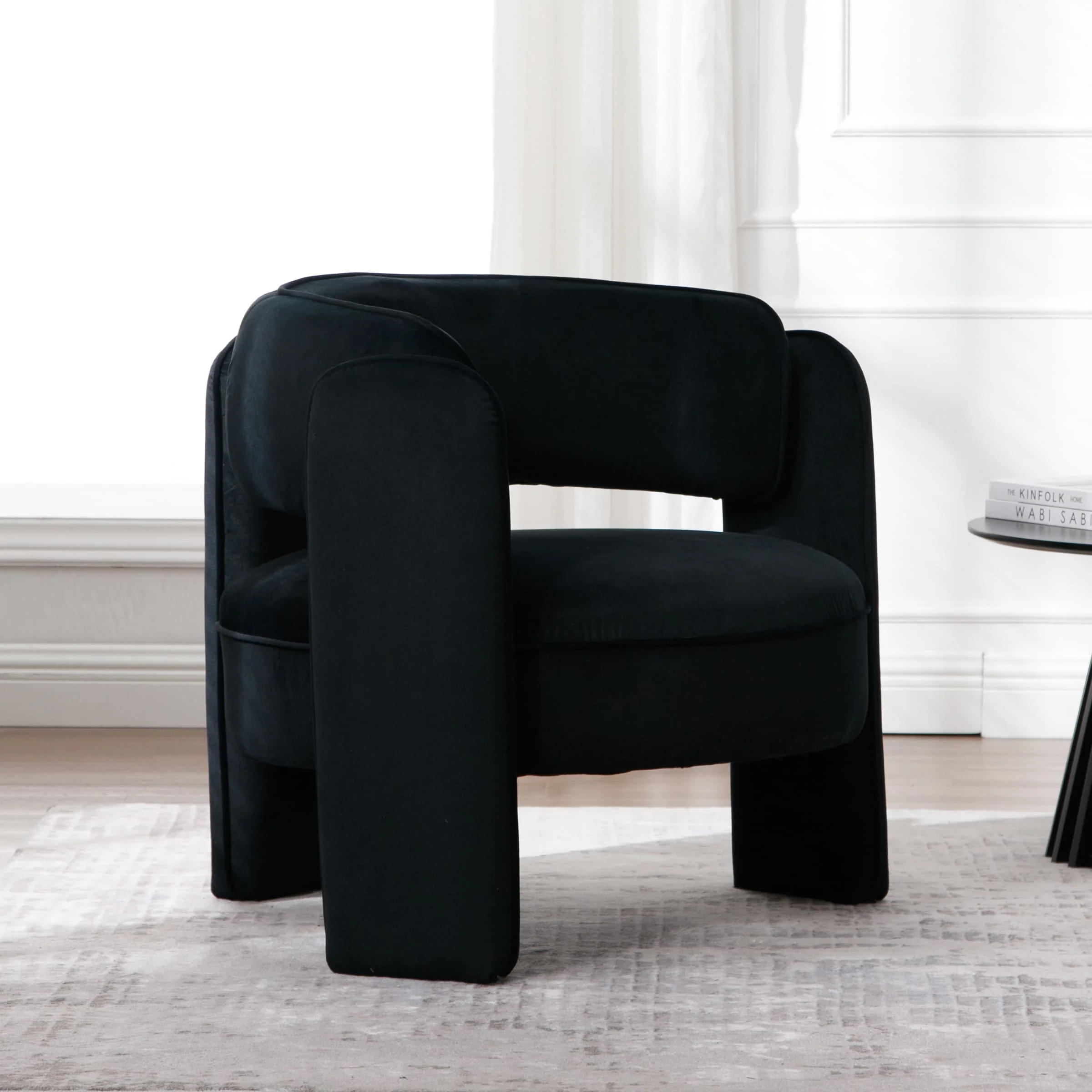 Modern Barrel Velvet Accent Chair 1 PCS - 6414AC - Image 9