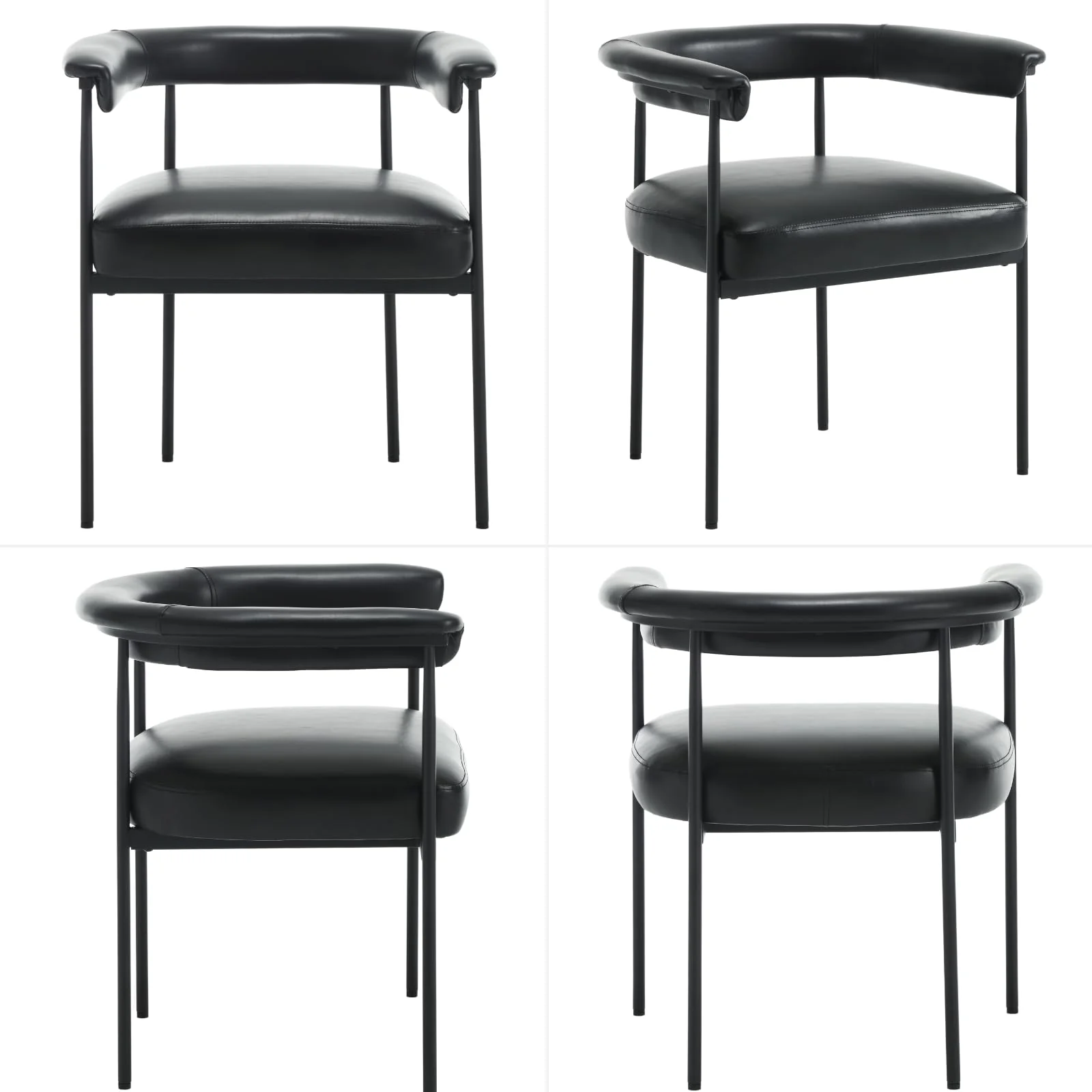 Modern Barrel Black Dining Chairs Set of 2 - 3099DC - Image 26