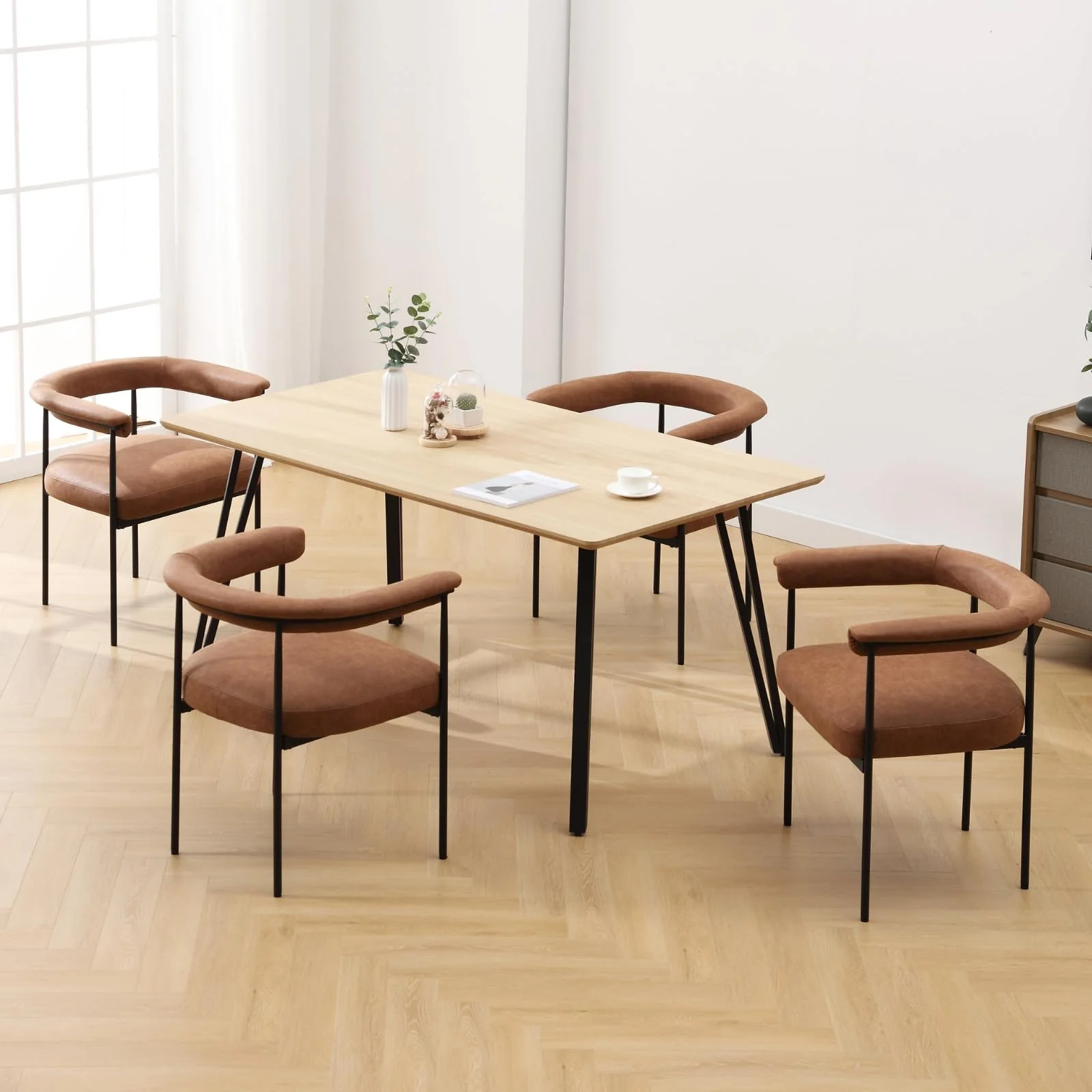 Modern Barrel Black Dining Chairs Set of 2 - 3099DC - Image 3