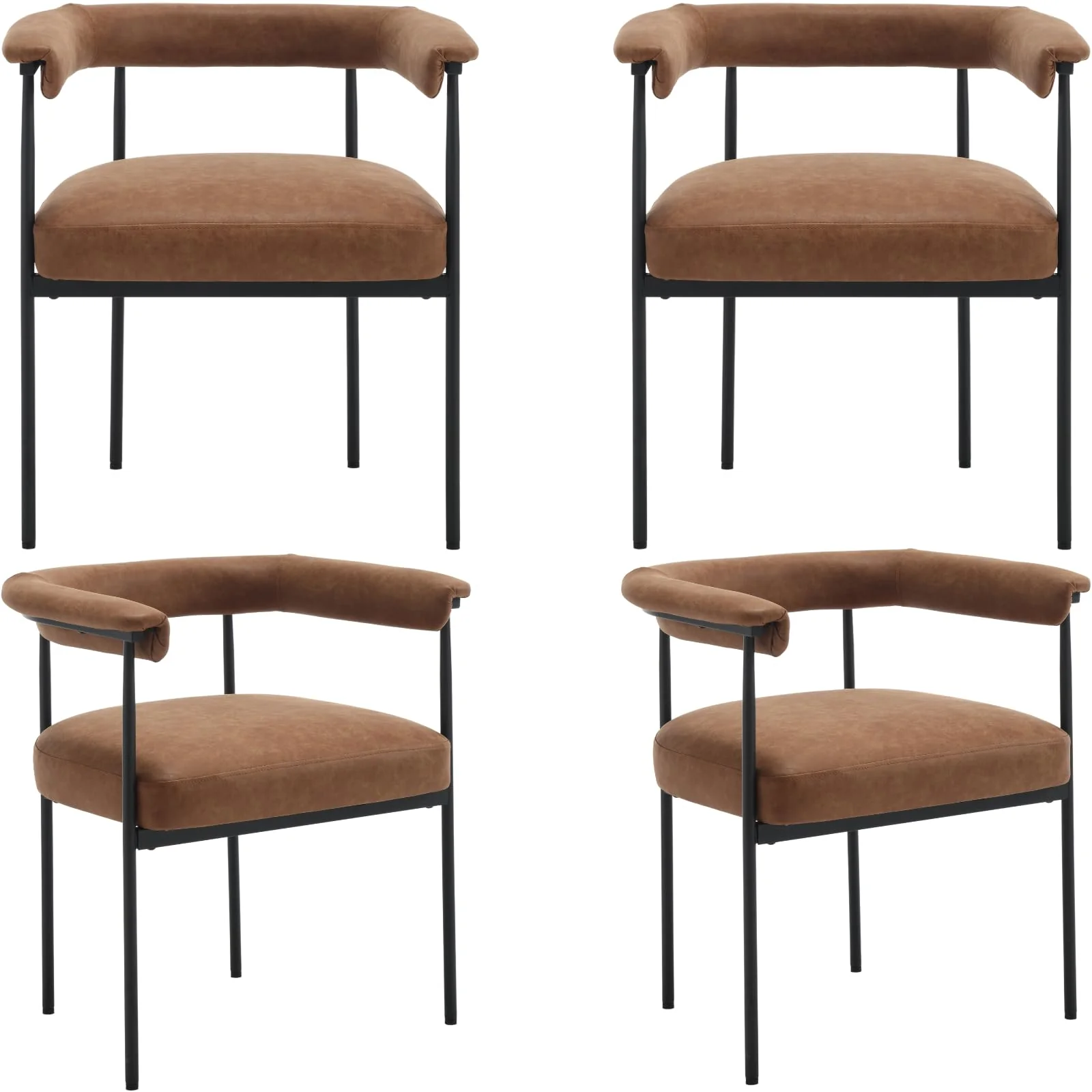 Modern Barrel Black Dining Chairs Set of 2 - 3099DC - Image 8