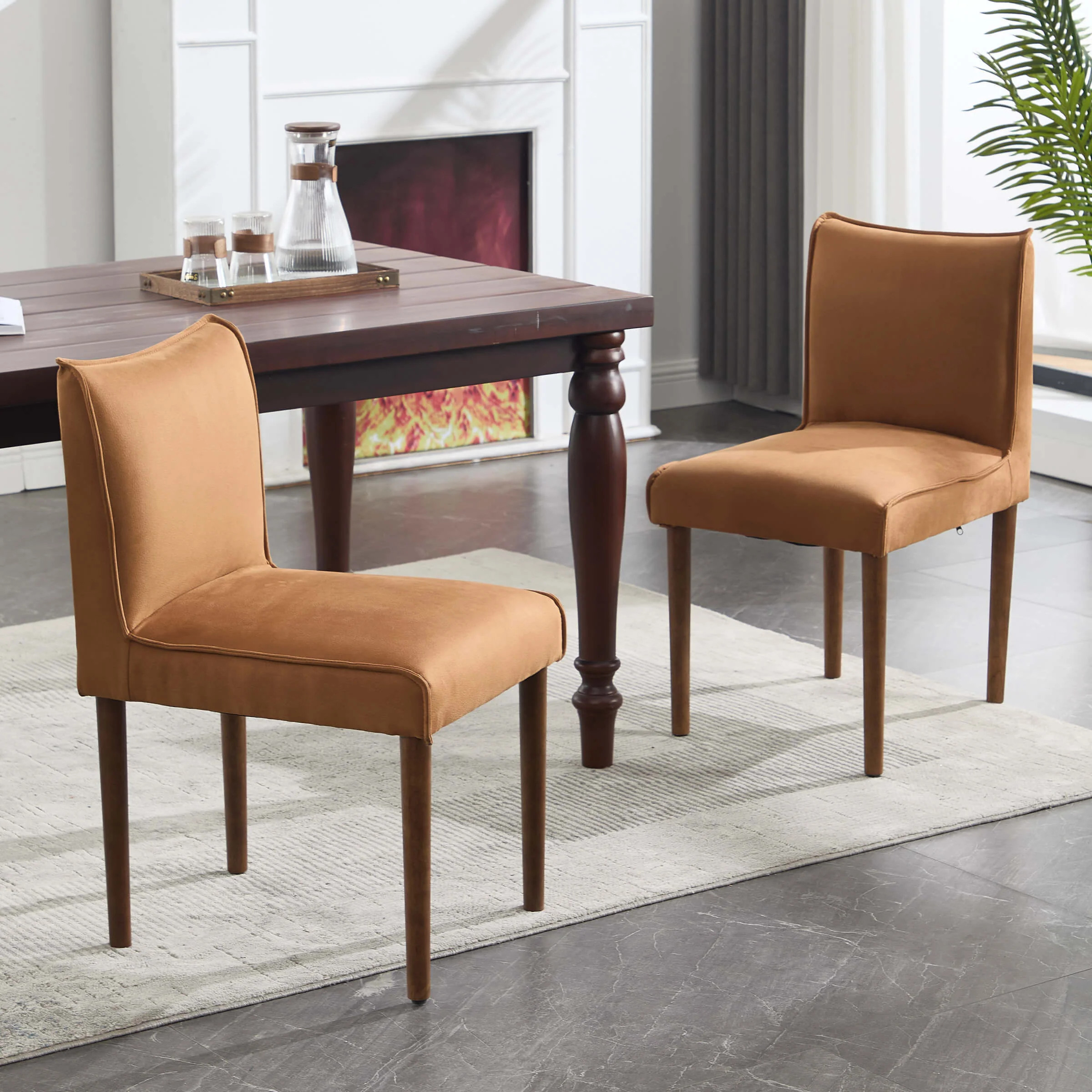 Modern Dining Chairs with Wooden Legs Set of 2 - 6322DC - Image 10