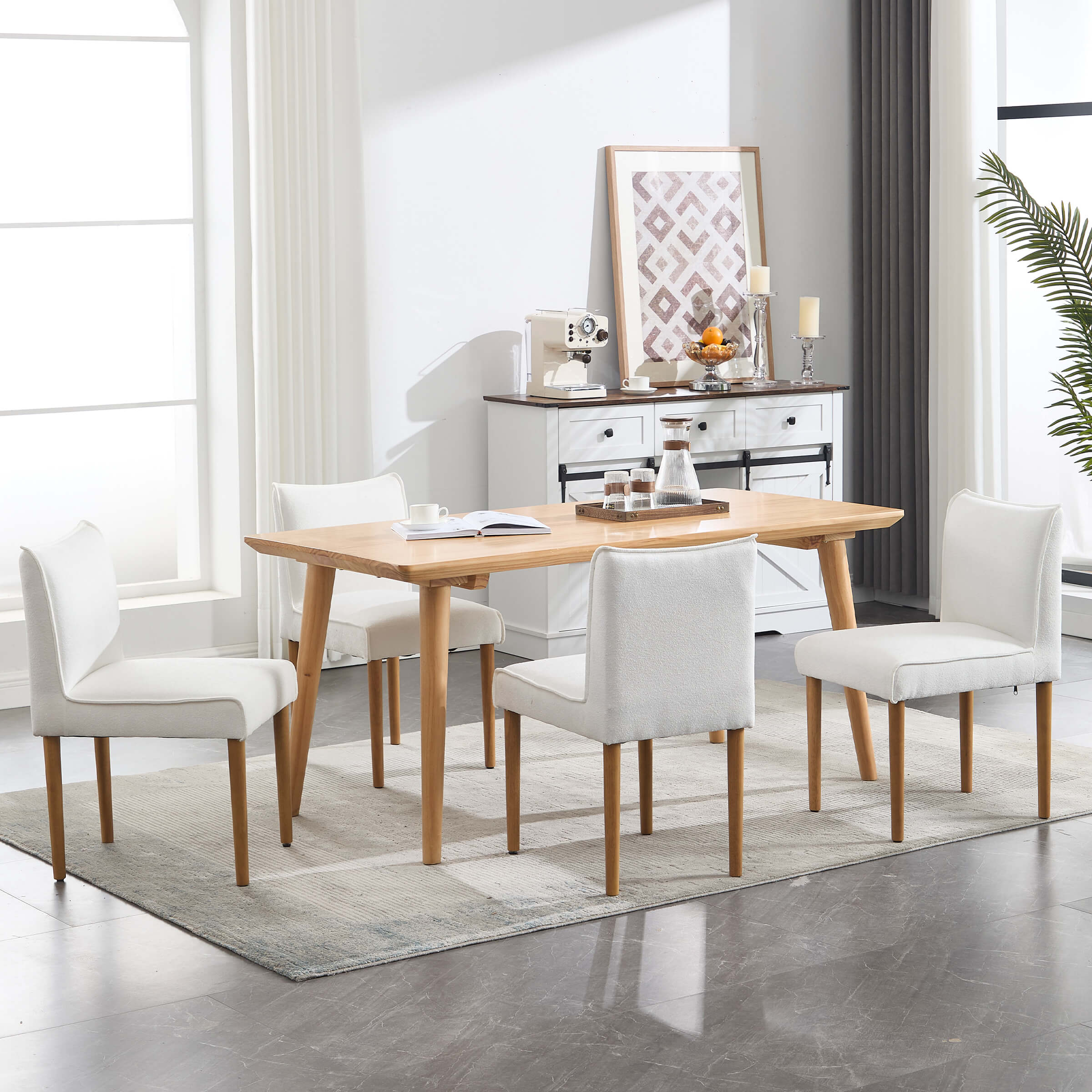 Modern Dining Chairs with Wooden Legs Set of 2 - 6322DC - Image 4