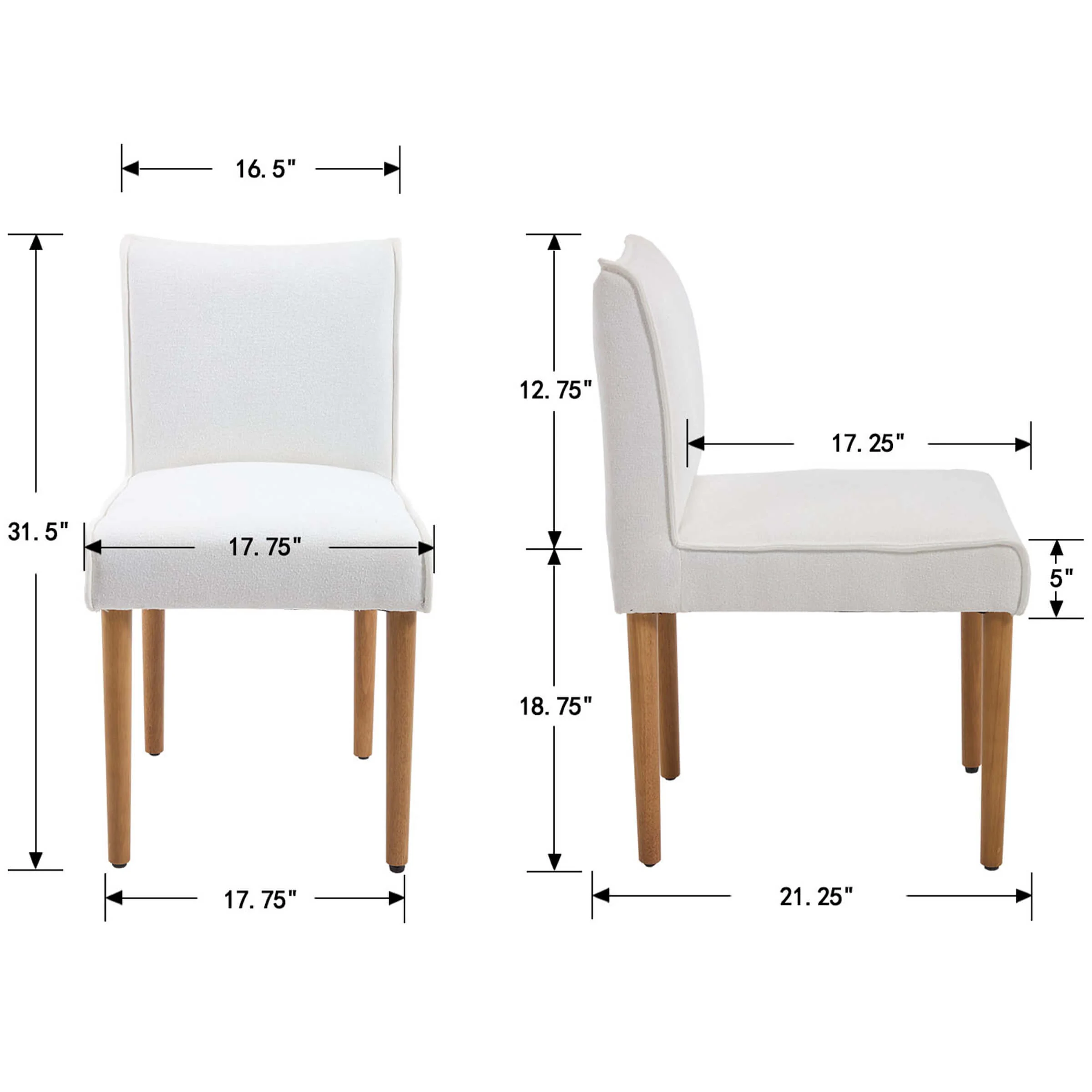 Modern Dining Chairs with Wooden Legs Set of 2 - 6322DC - Image 9