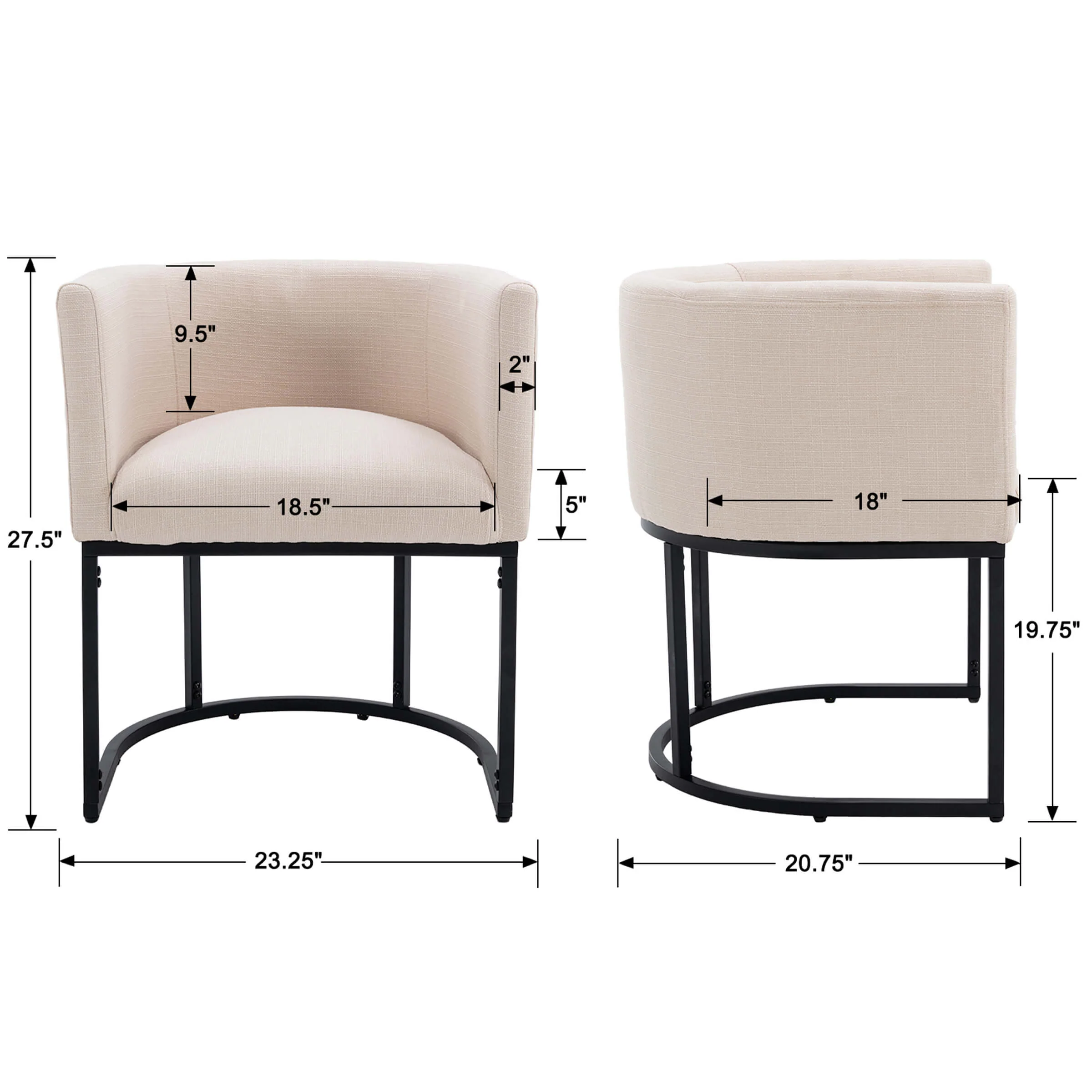 Barrel Back Upholstered Dining Chair 1PCS - 1869DC - Image 17