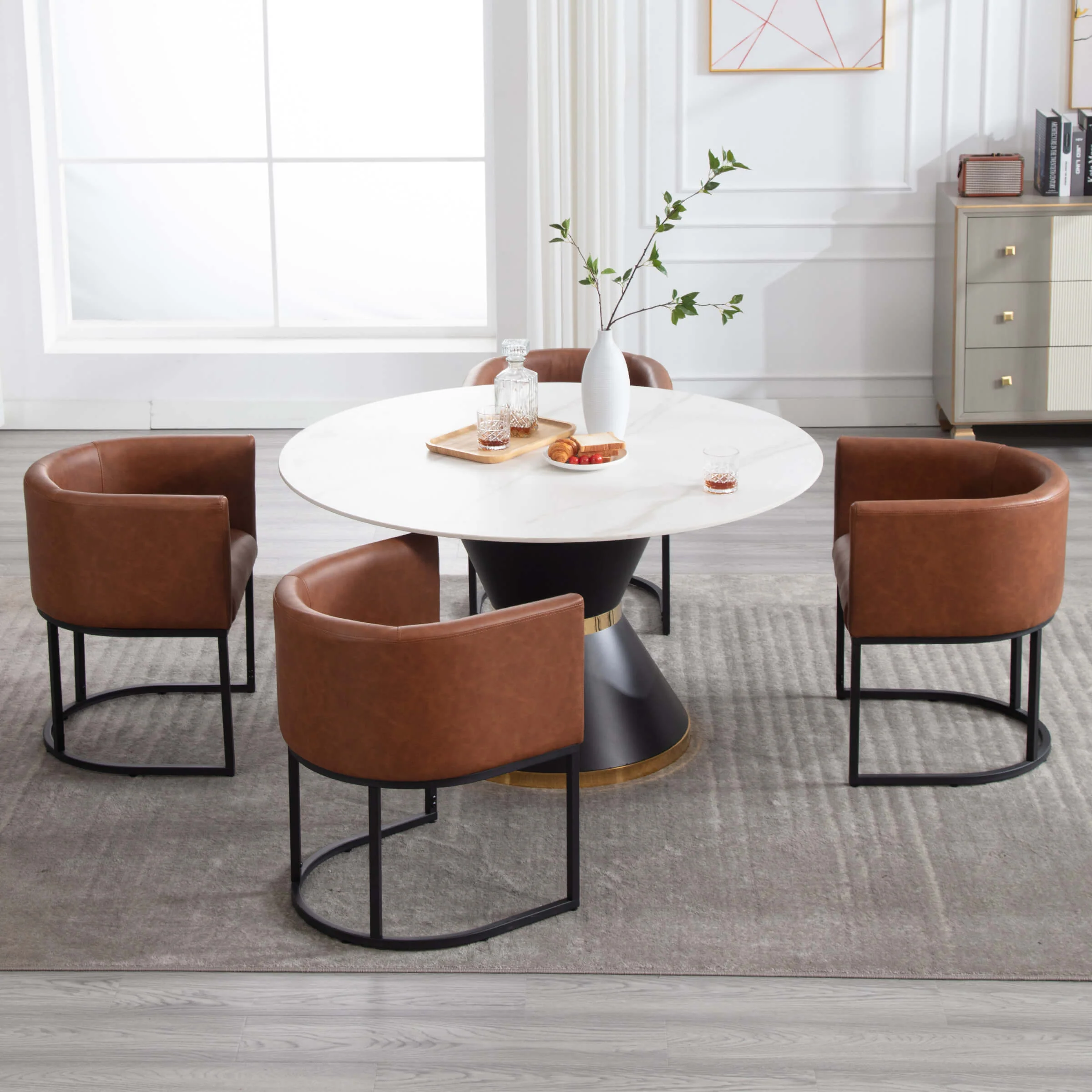 Barrel Back Upholstered Dining Chair 1PCS - 1869DC - Image 65