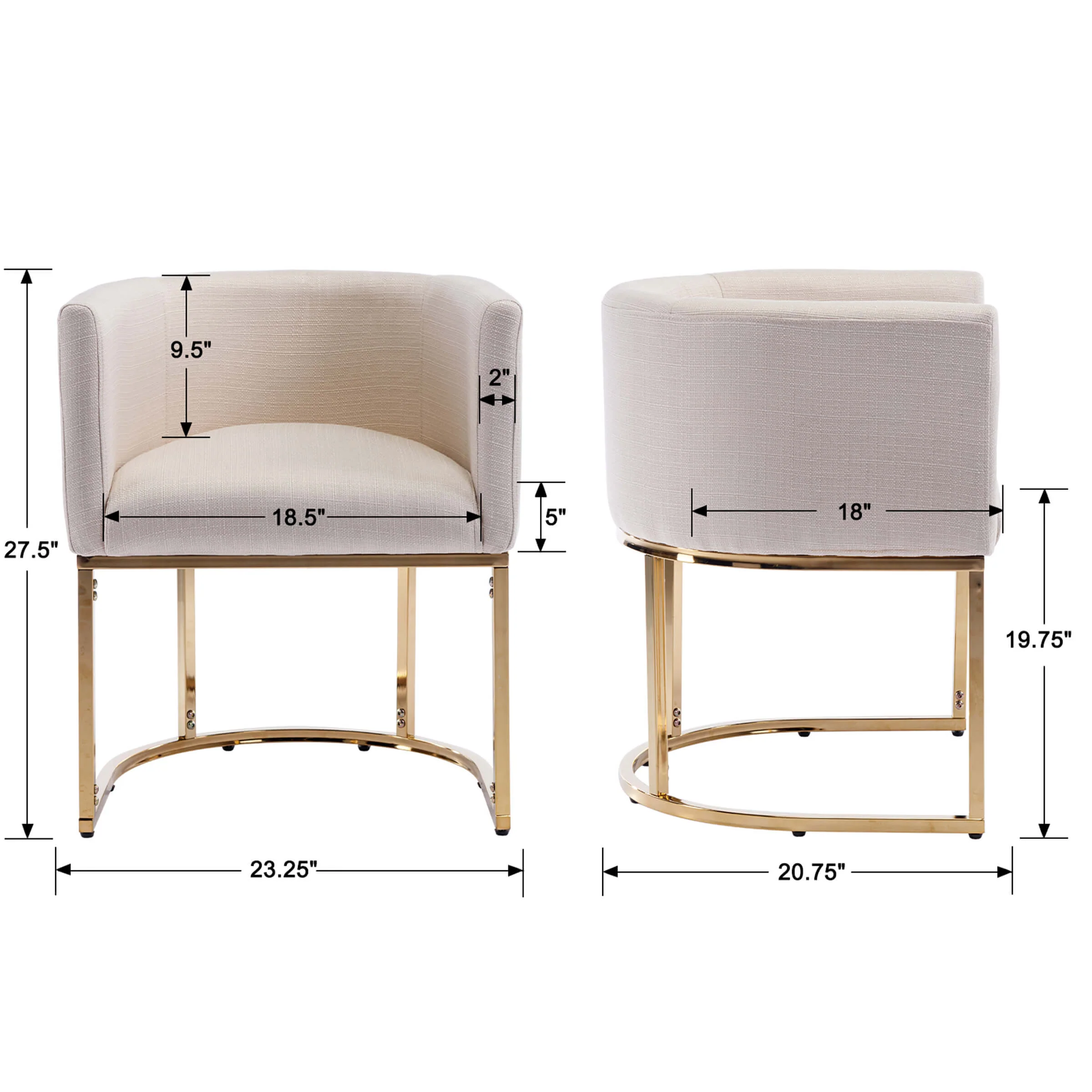 Barrel Back Upholstered Dining Chair 1PCS - 1869DC - Image 8
