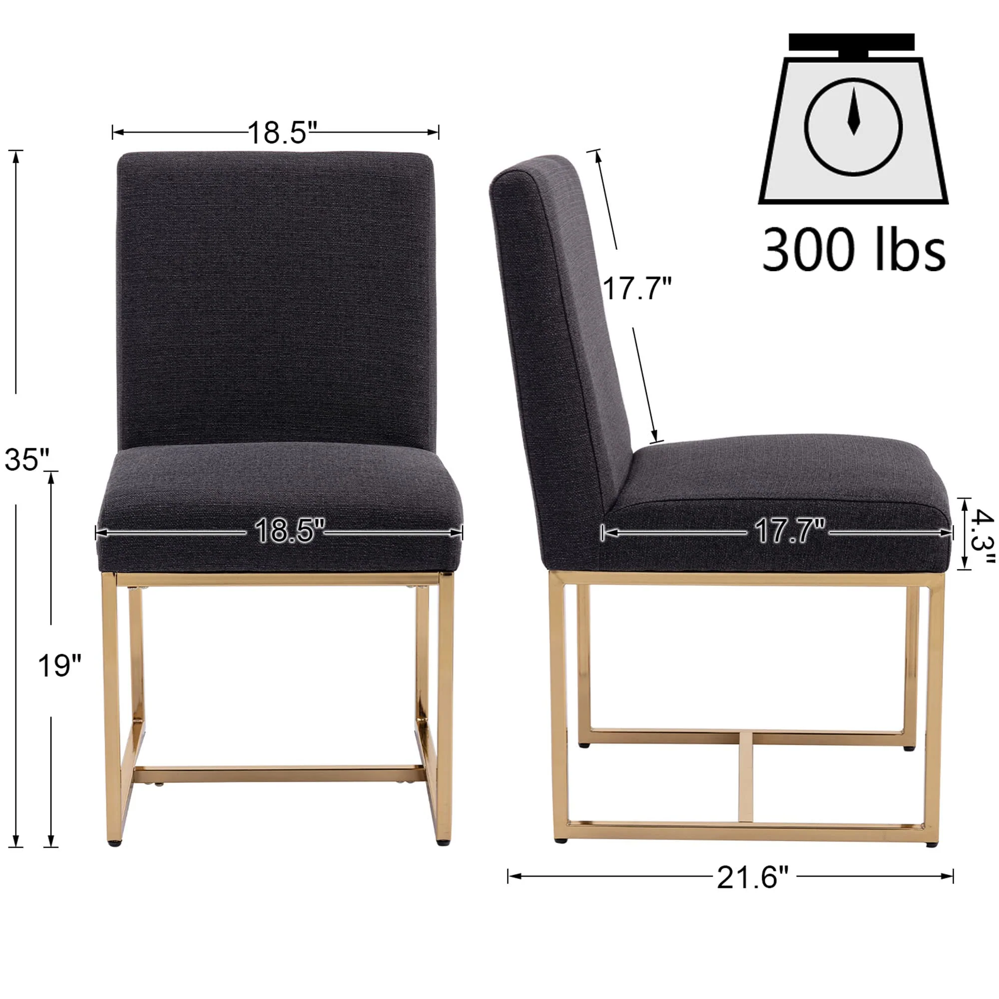 Modern Upholstered Dining Chairs Set of 2 - 1488DC - Image 18