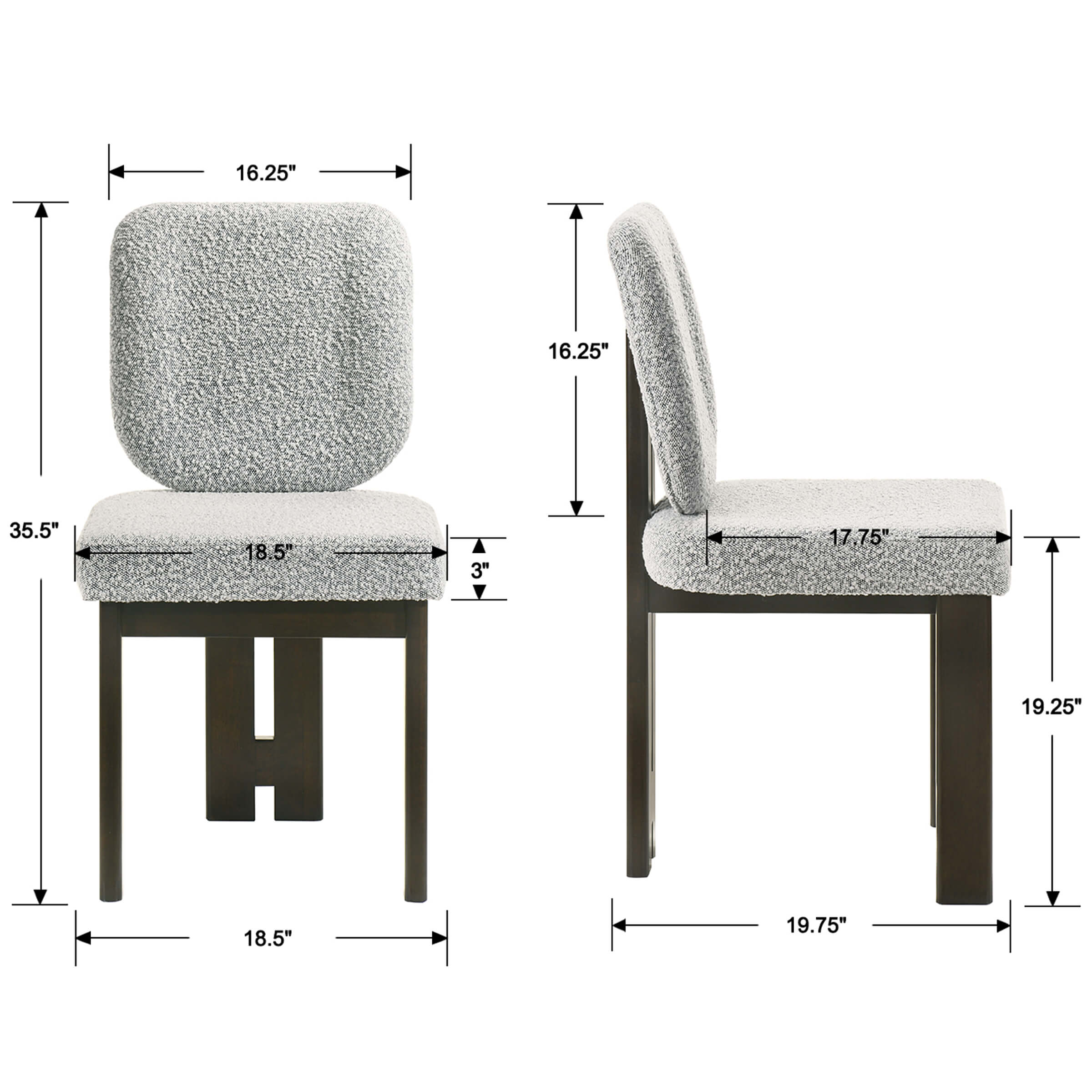 Modern Upholstered Dining Chairs Set of 2 – X5517DC - Image 12