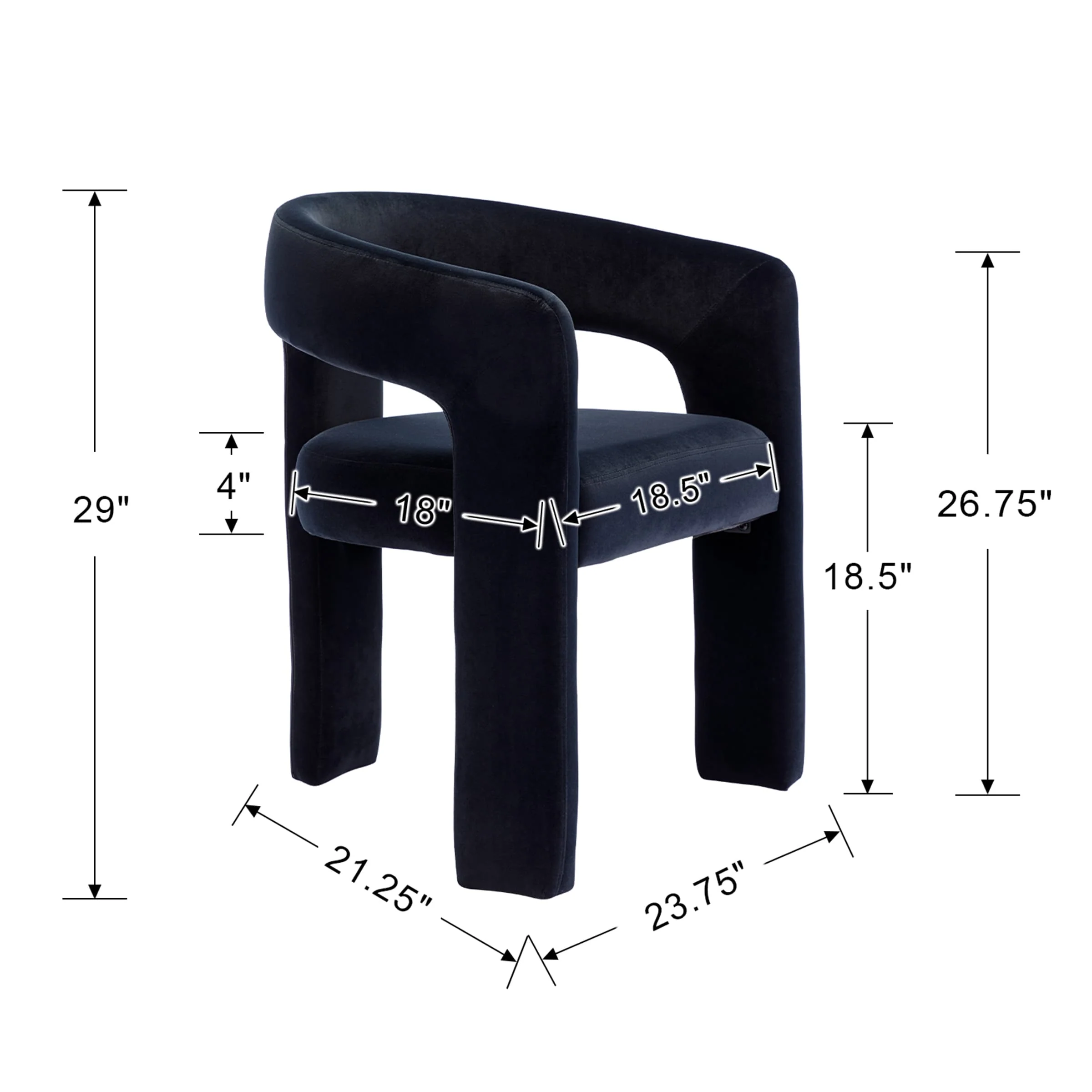 Open Back Barrel Dining Chair 1 PCS - 5101DC - Image 15