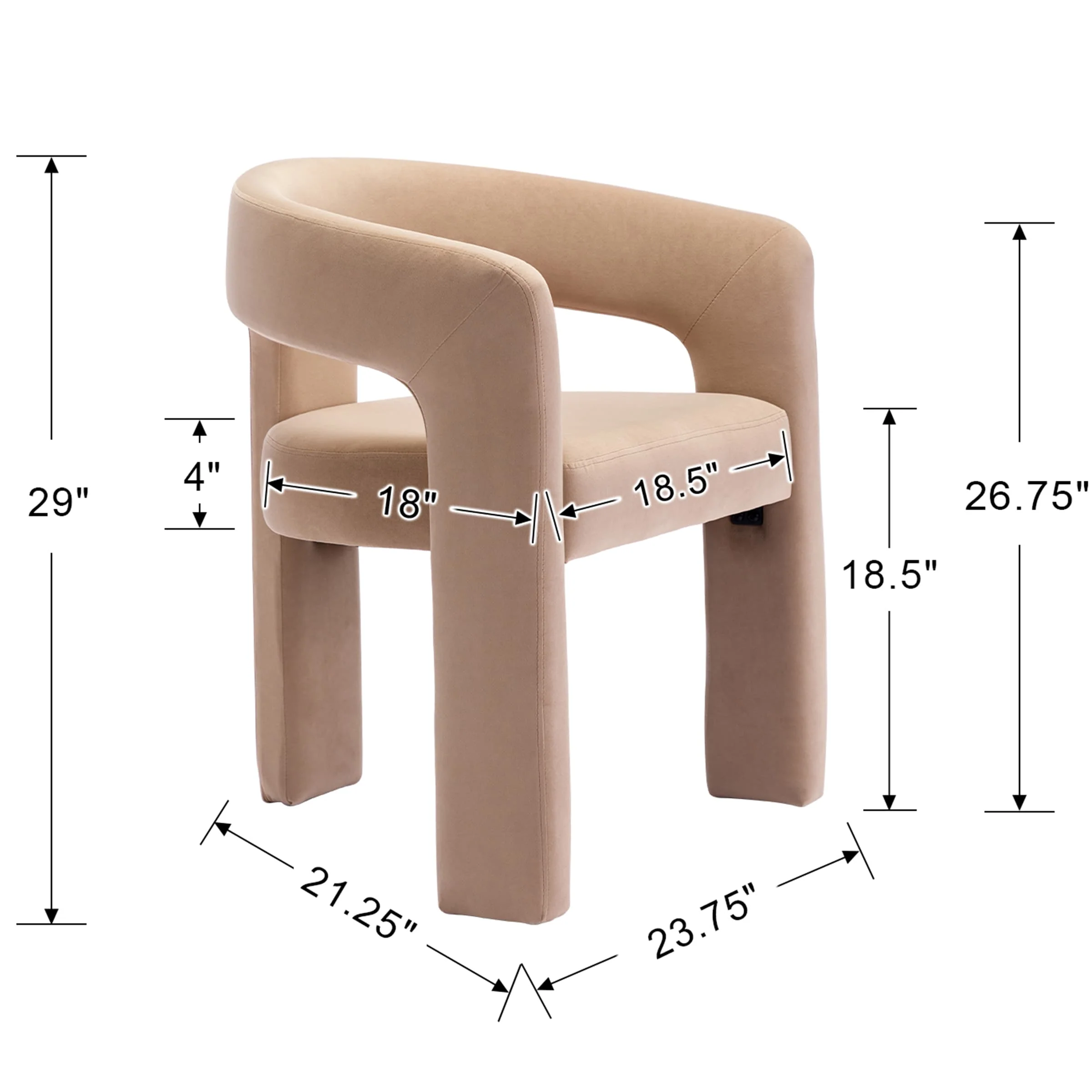 Open Back Barrel Dining Chair 1 PCS - 5101DC - Image 22