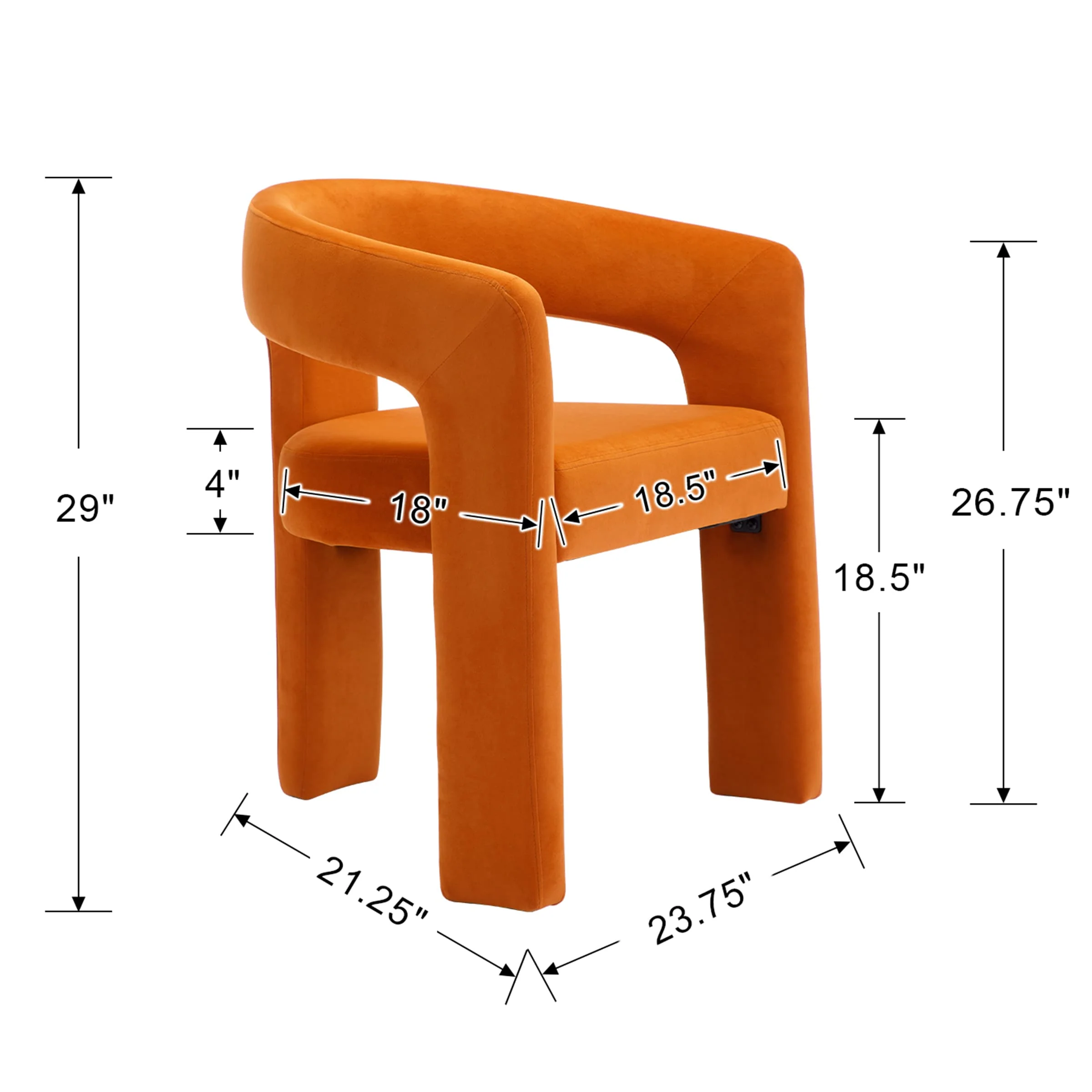 Open Back Barrel Dining Chair 1 PCS - 5101DC - Image 29