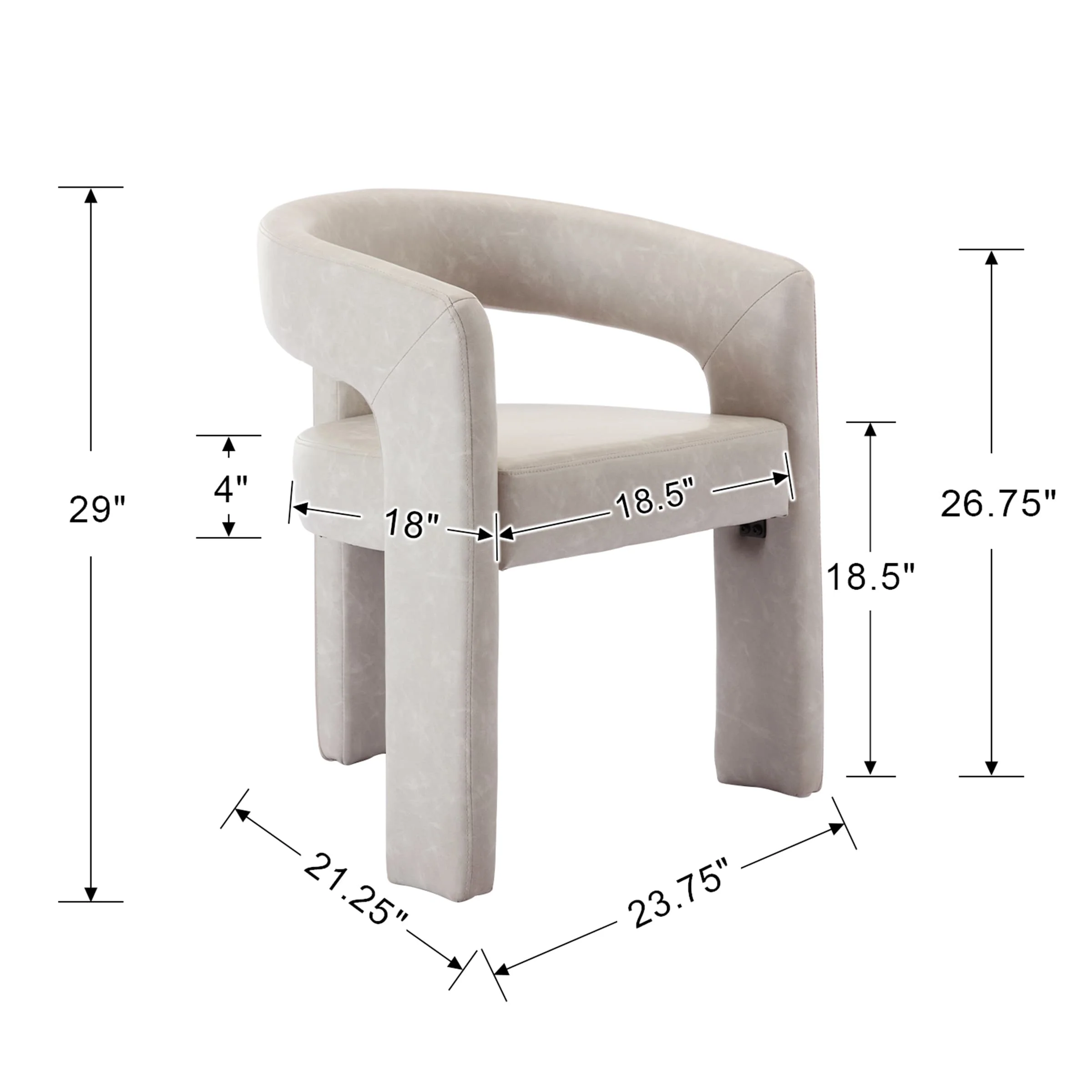 Open Back Barrel Dining Chair 1 PCS - 5101DC - Image 43