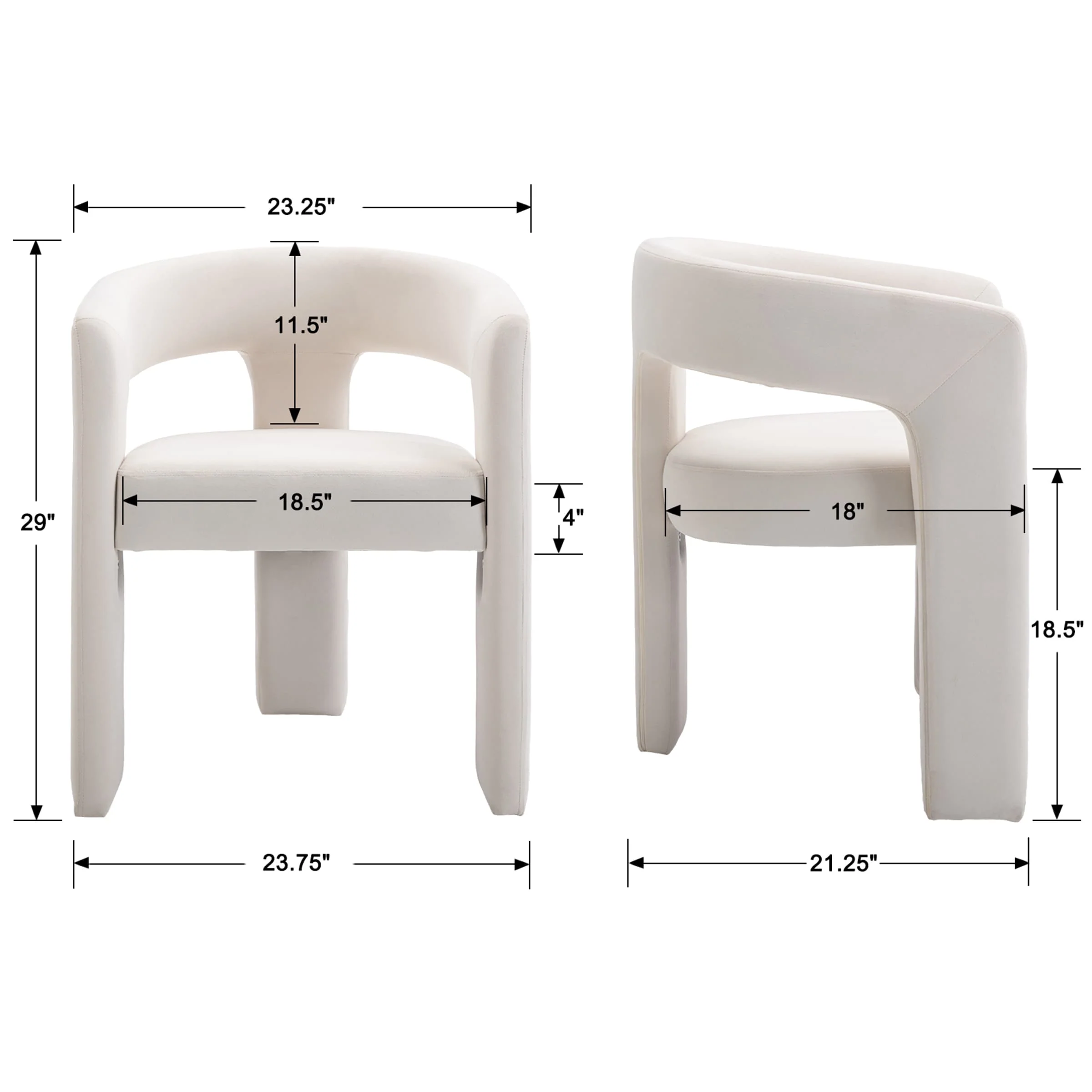 Open Back Barrel Dining Chair 1 PCS - 5101DC - Image 9