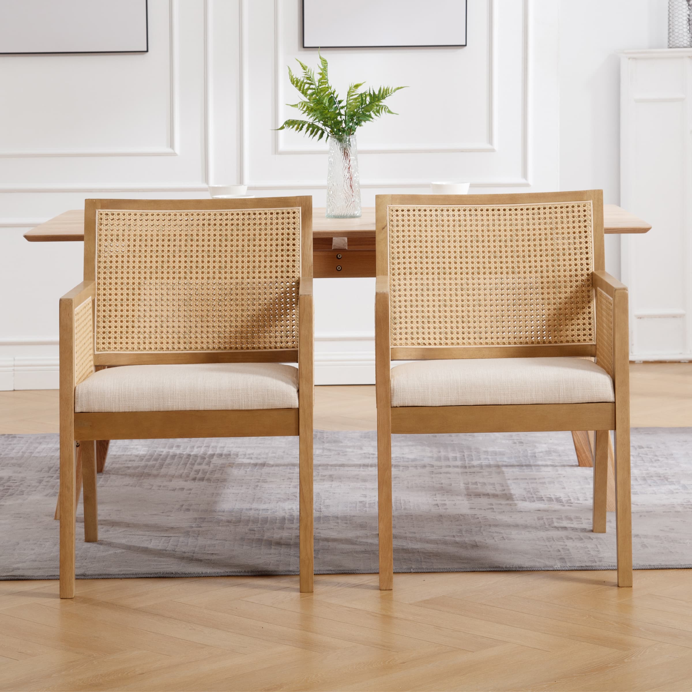 Rattan Back Dining Chairs Set of 2 - 10020DC - Image 13