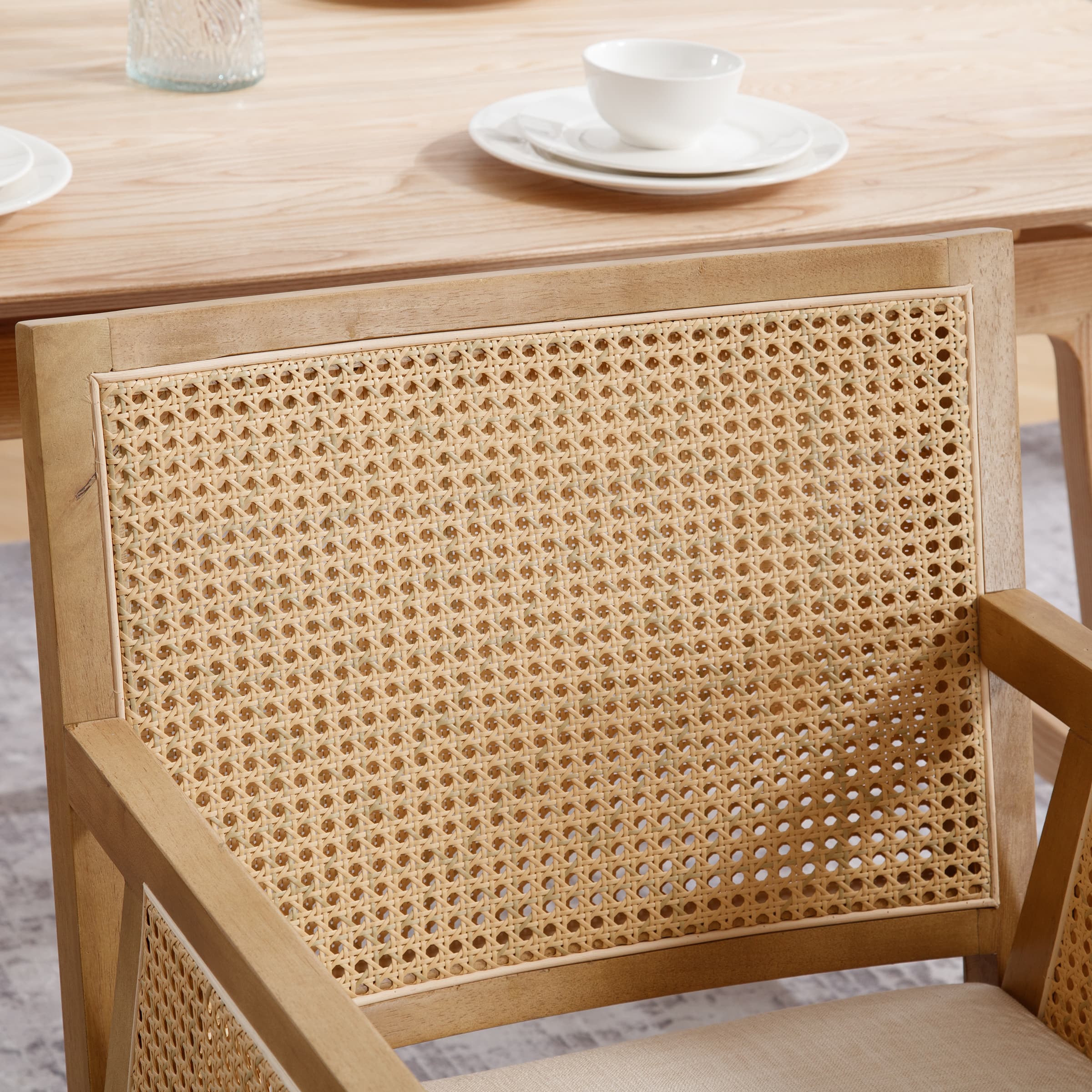 Rattan Back Dining Chairs Set of 2 - 10020DC - Image 16