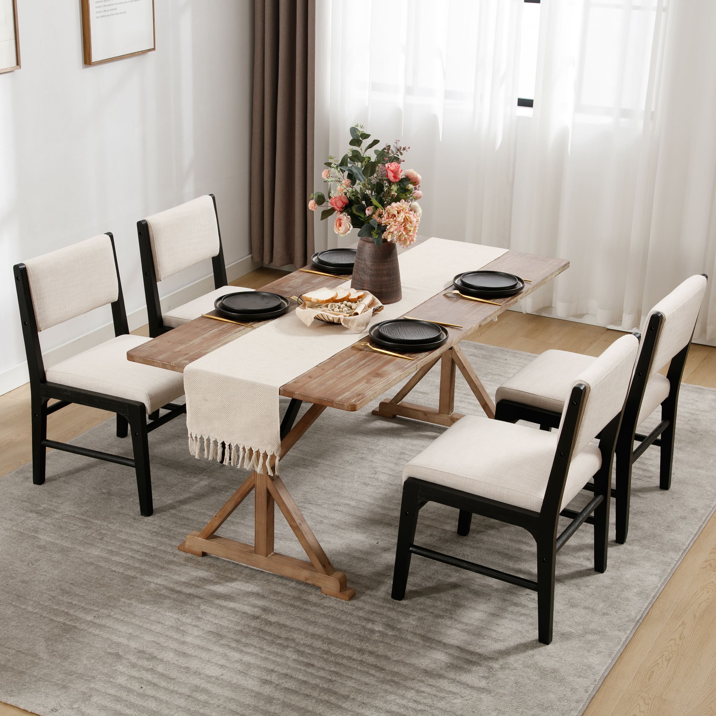 Rectangular Cushion Back Dining Chairs Set of 2 - 1984DC - Image 4