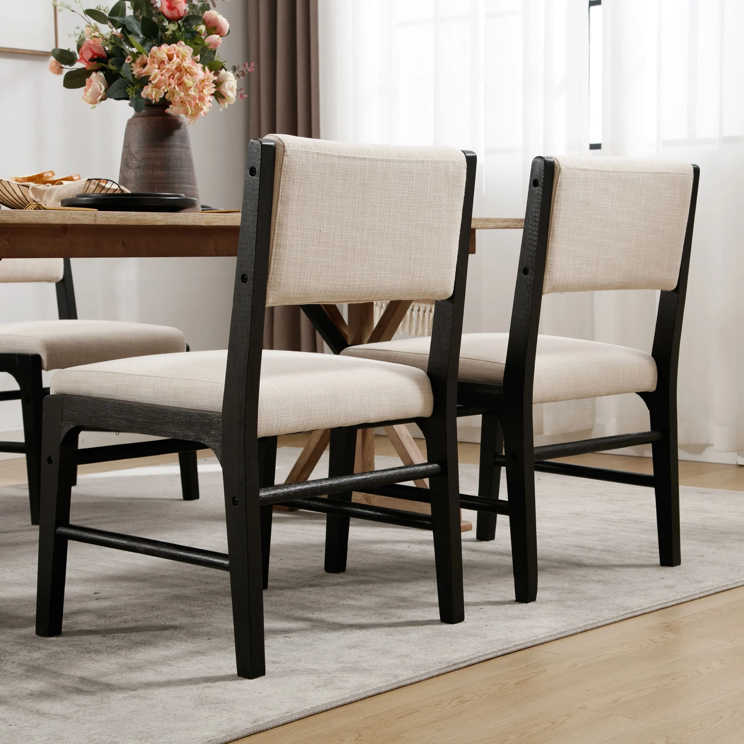 Rectangular Cushion Back Dining Chairs Set of 2 - 1984DC - Image 6