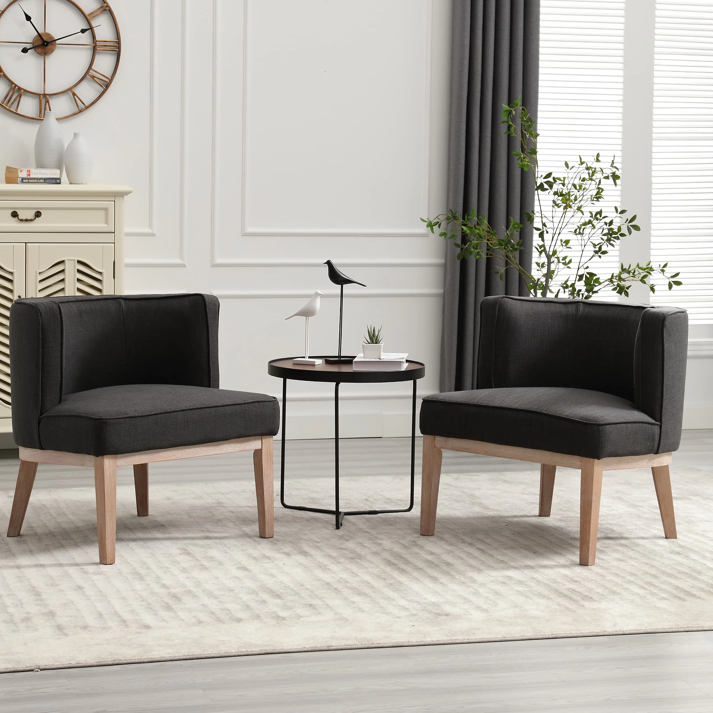 Stone Wash Wood Legs Accent Chair 1 PCS - 6371AC - Image 12