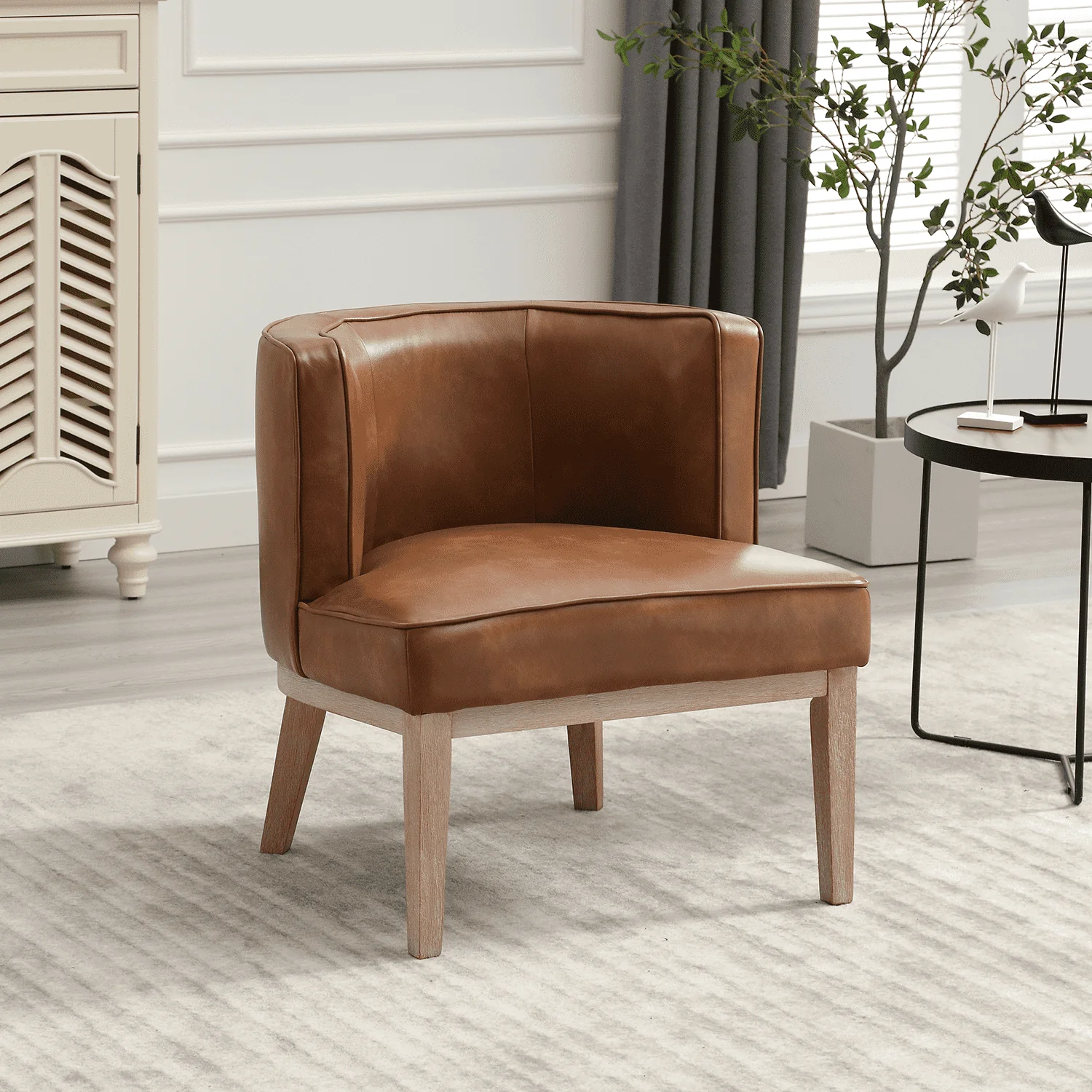 Stone Wash Wood Legs Accent Chair 1 PCS - 6371AC - Image 19