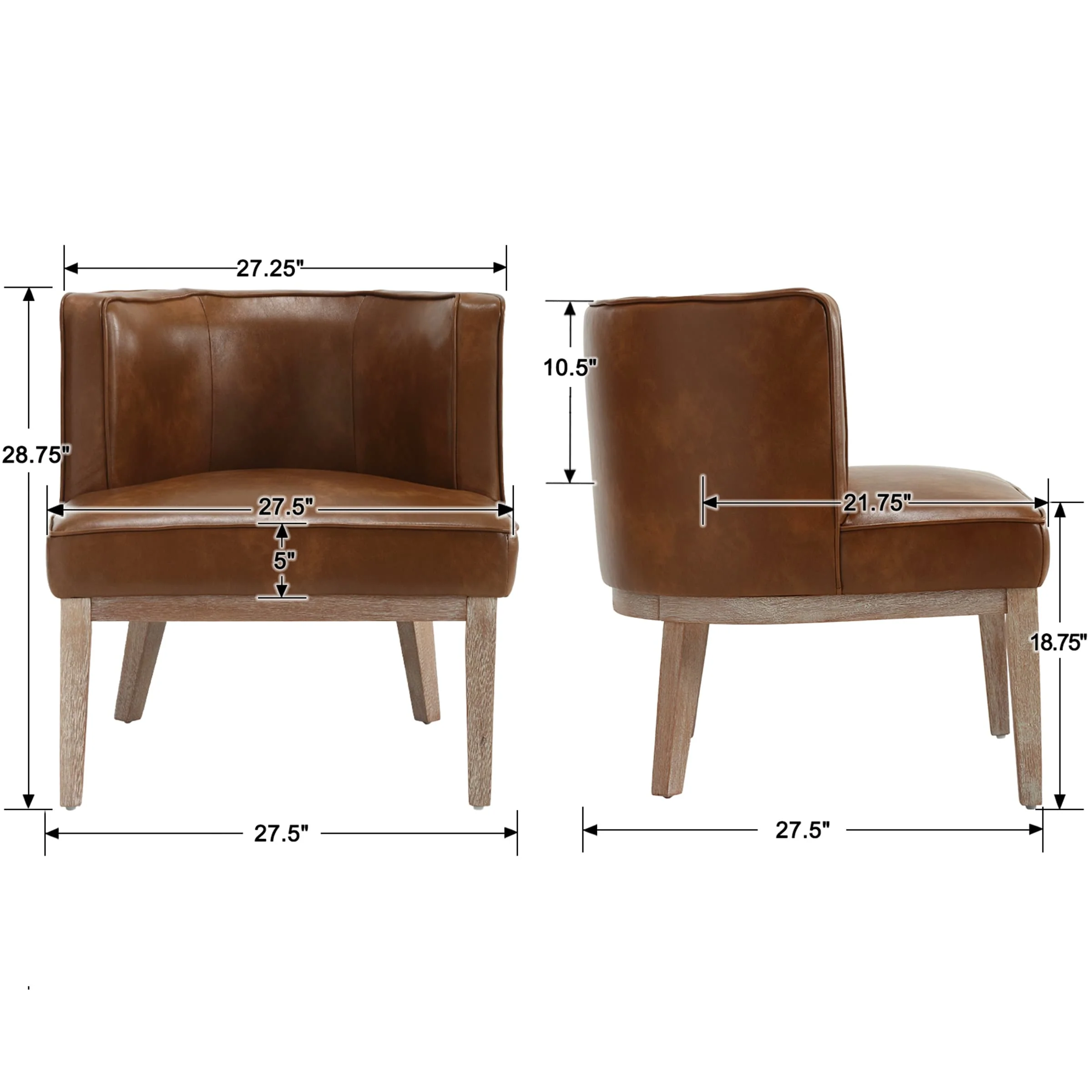 Stone Wash Wood Legs Accent Chair 1 PCS - 6371AC - Image 28
