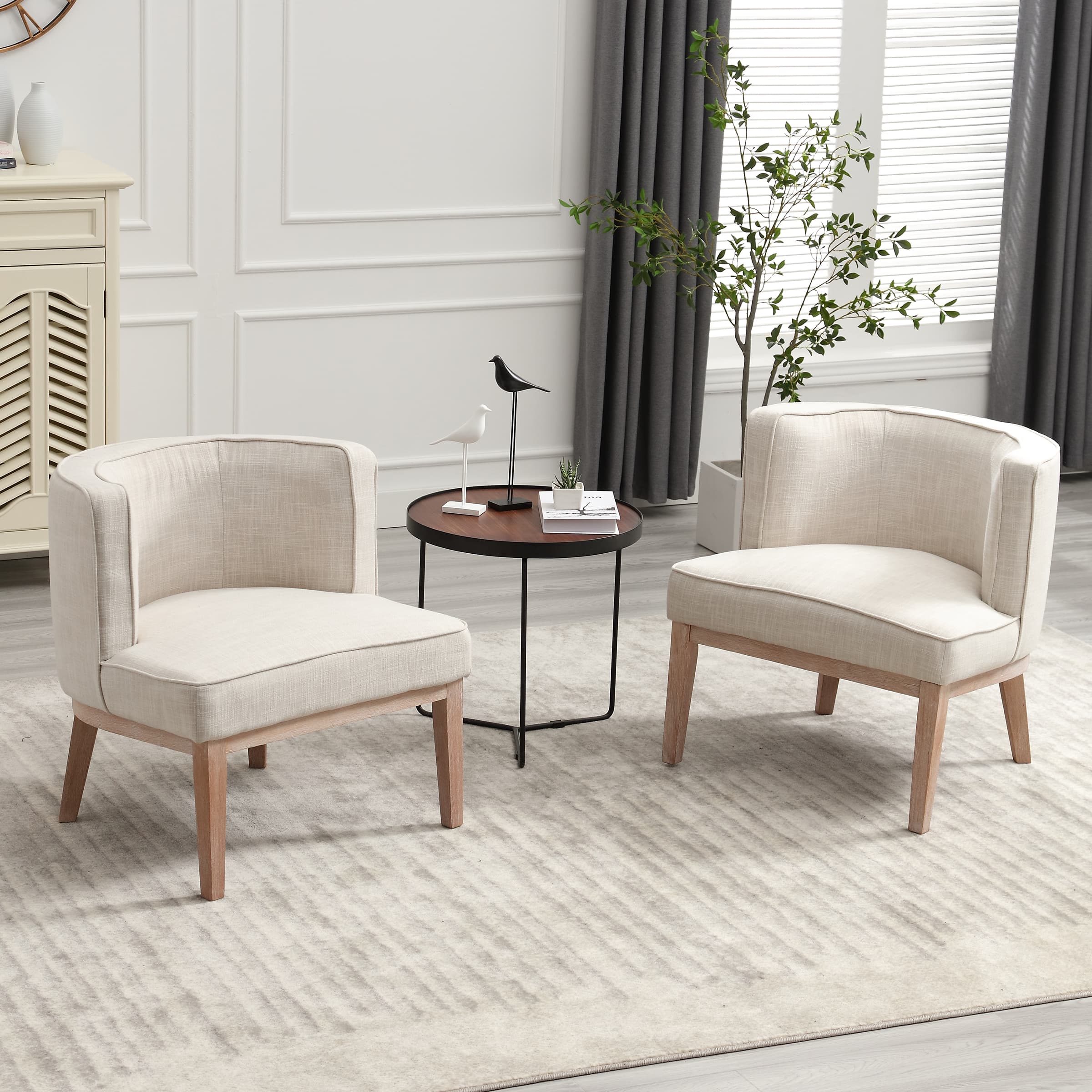 Stone Wash Wood Legs Accent Chair 1 PCS - 6371AC - Image 4