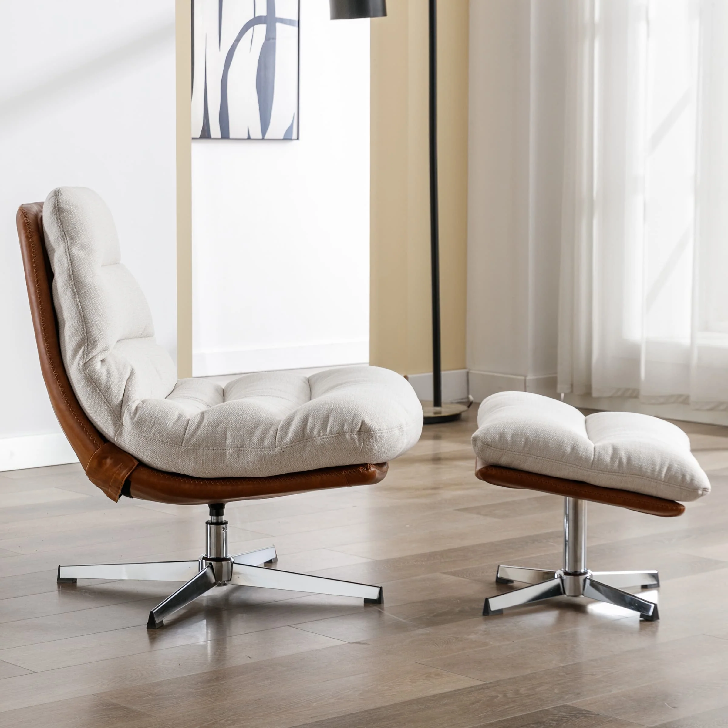 Swivel Accent Chair with Ottoman - 19119AO - Image 3