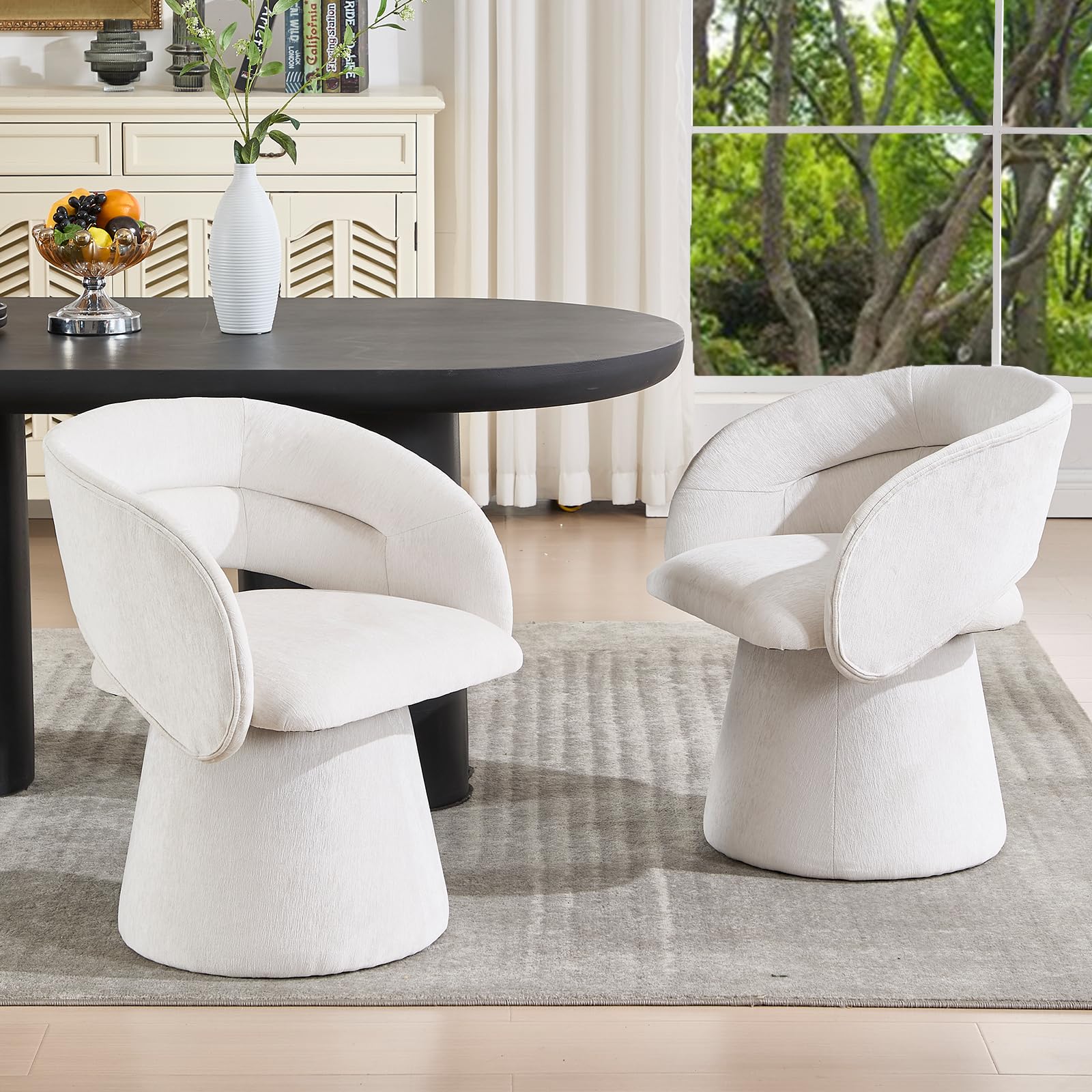 Swivel Hollow Back Barrel Dining Chairs 1 PCS - 10074DC - Image 3