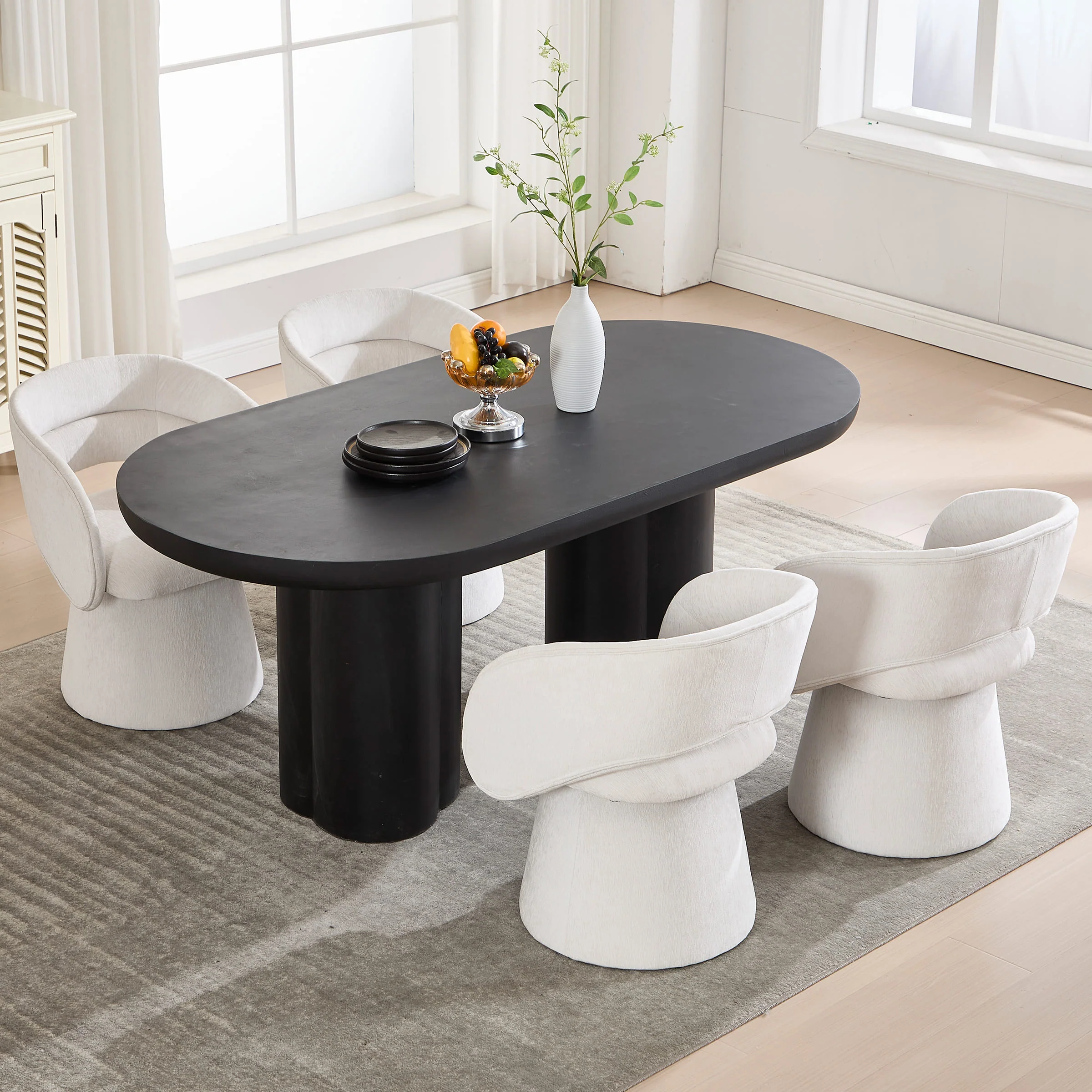 Swivel Hollow Back Barrel Dining Chairs 1 PCS - 10074DC - Image 4