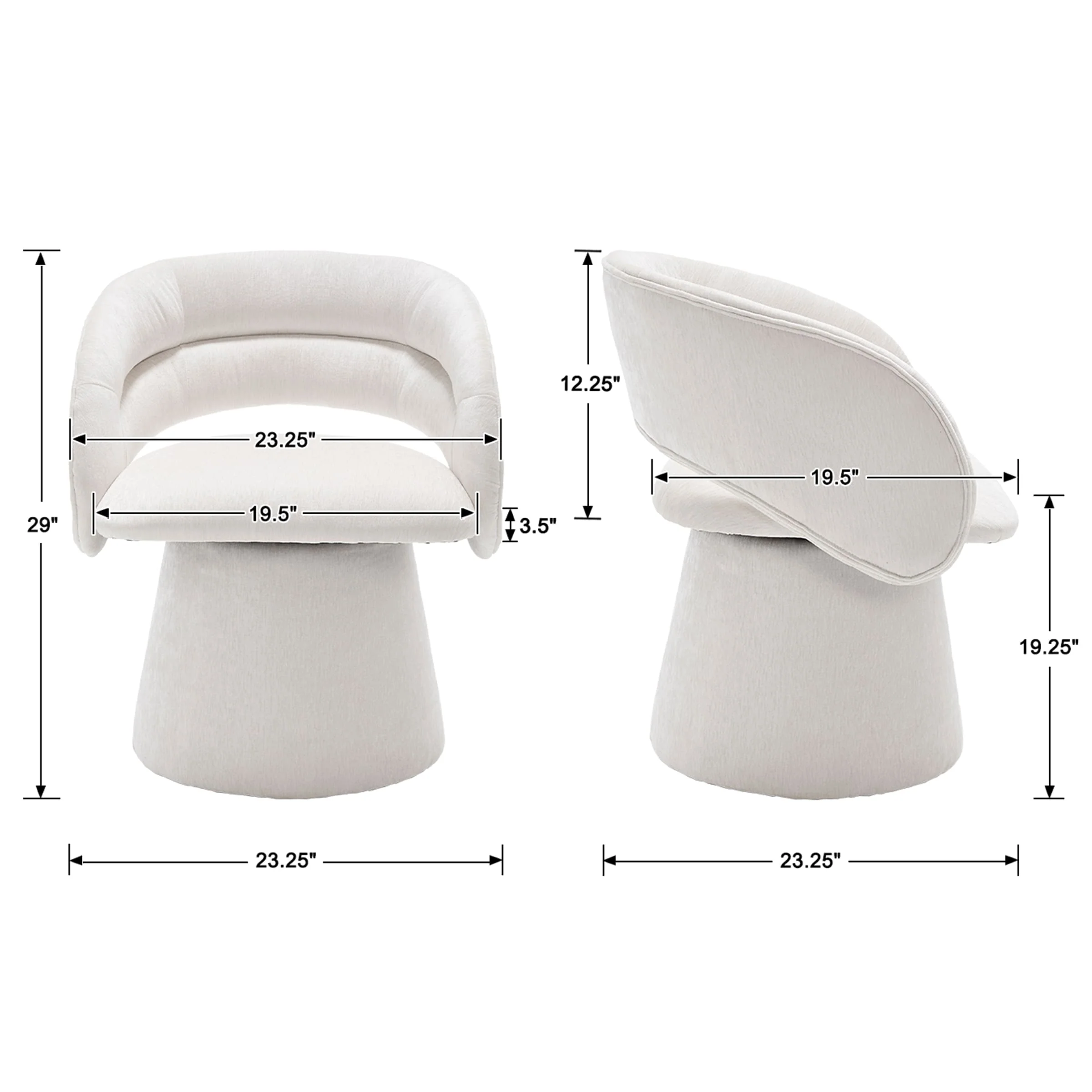 Swivel Hollow Back Barrel Dining Chairs 1 PCS - 10074DC - Image 8