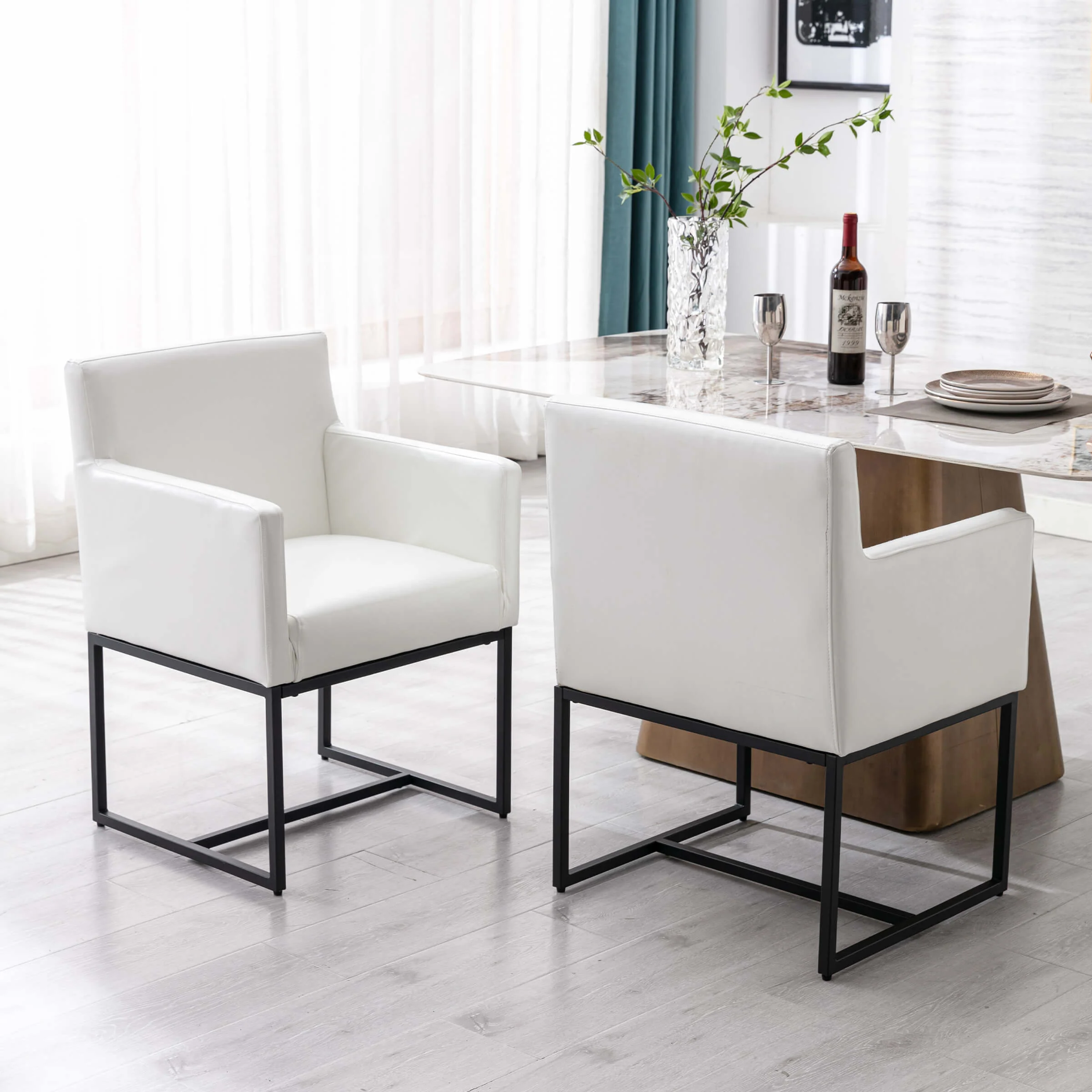 Upholstered Dining Chairs with Arms Set of 2 - 1823DC - Image 11