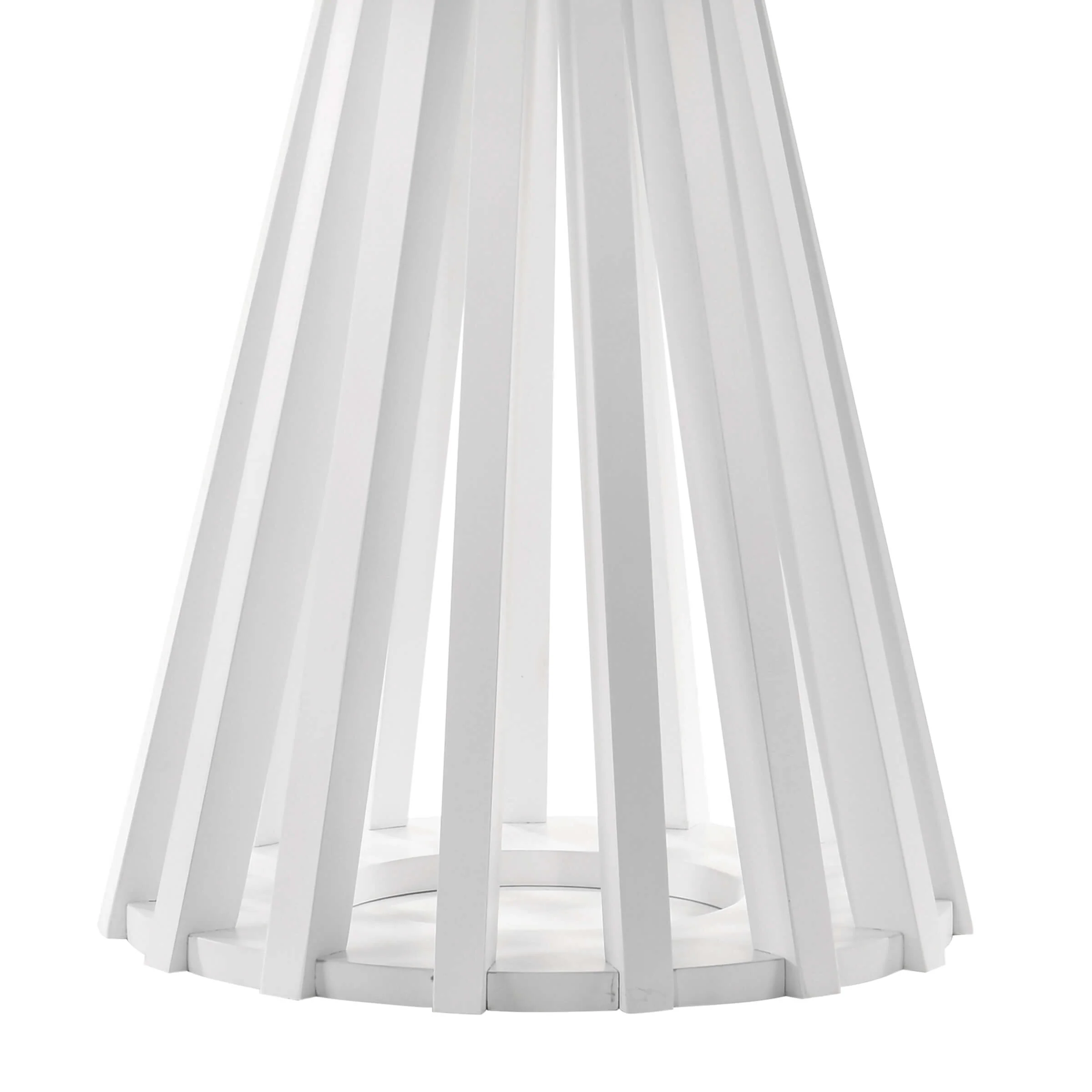 Wooden Round Side Table with Geometric Base - 50005ST - Image 11