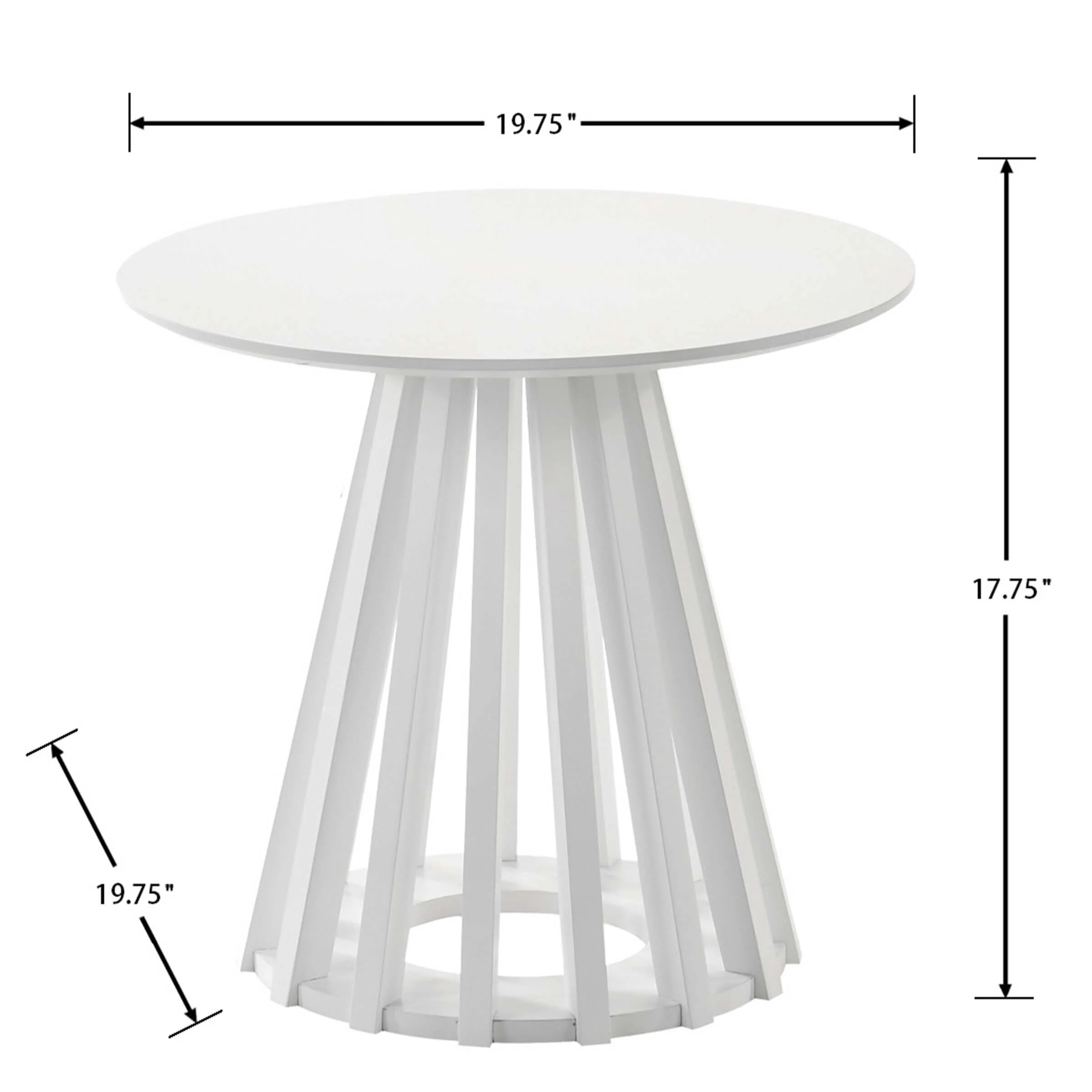 Wooden Round Side Table with Geometric Base - 50005ST - Image 13