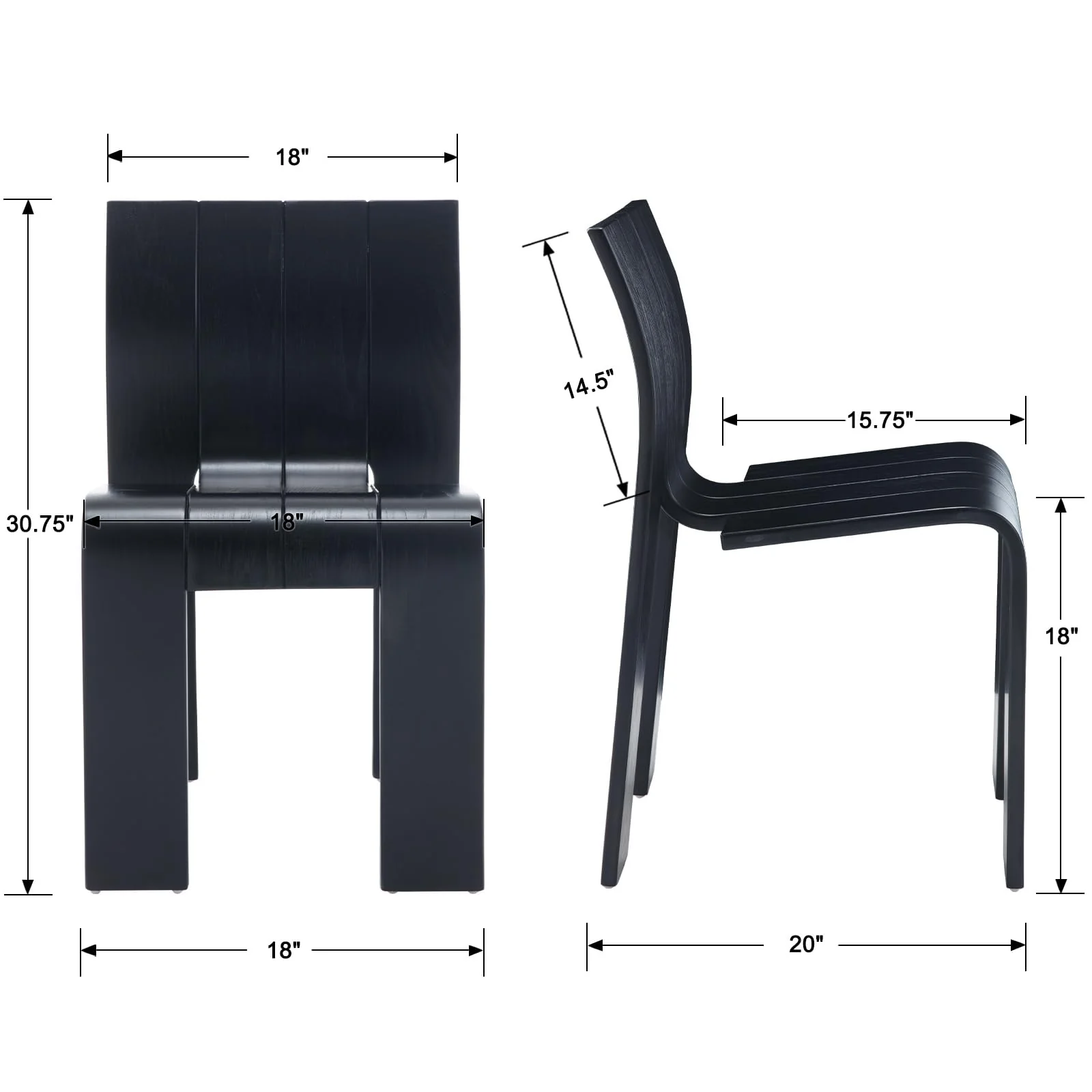 Wood Dining Chairs Set of 2 - 6683DC - Image 12