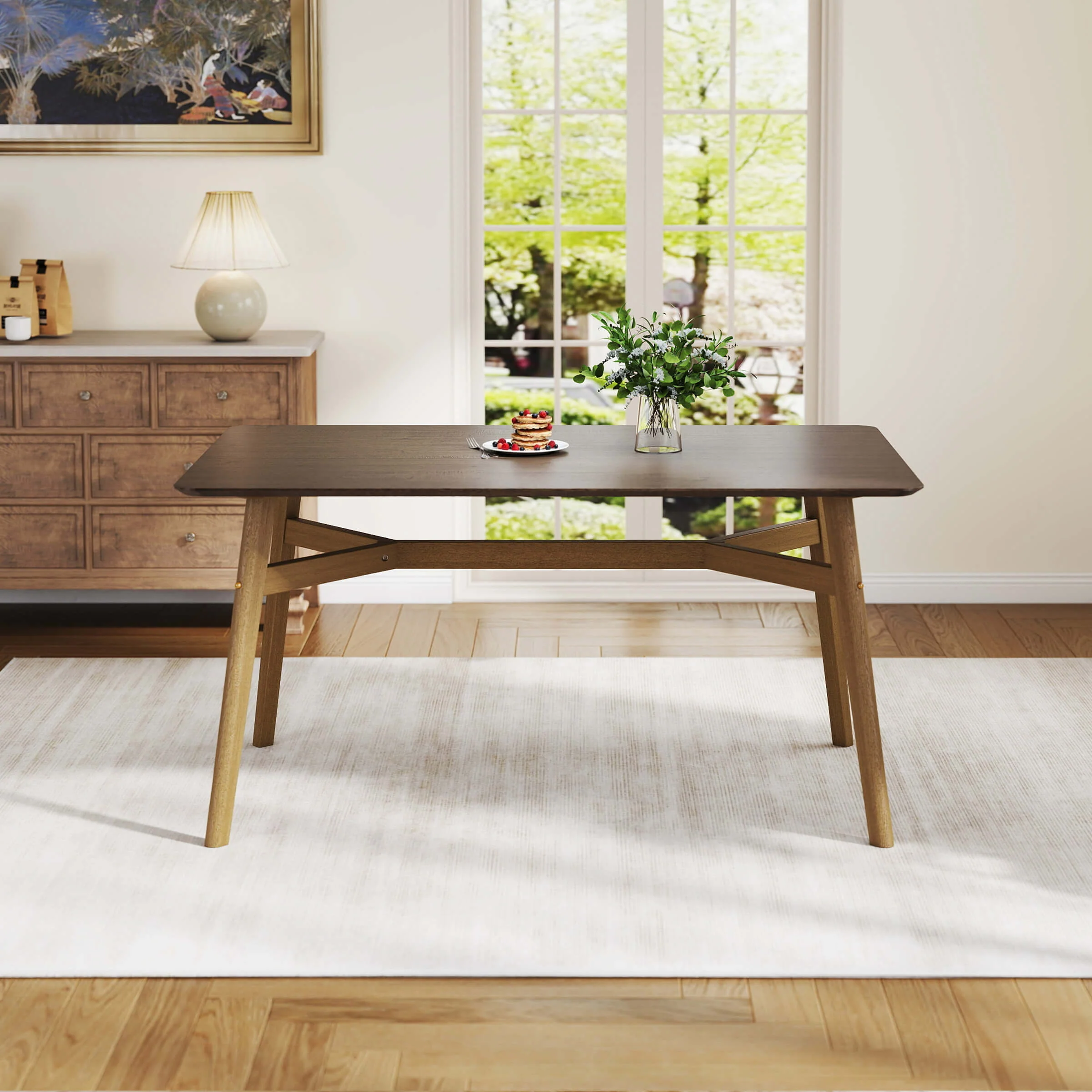 Wood Rectangle Dining Table - 19063DT - Image 2