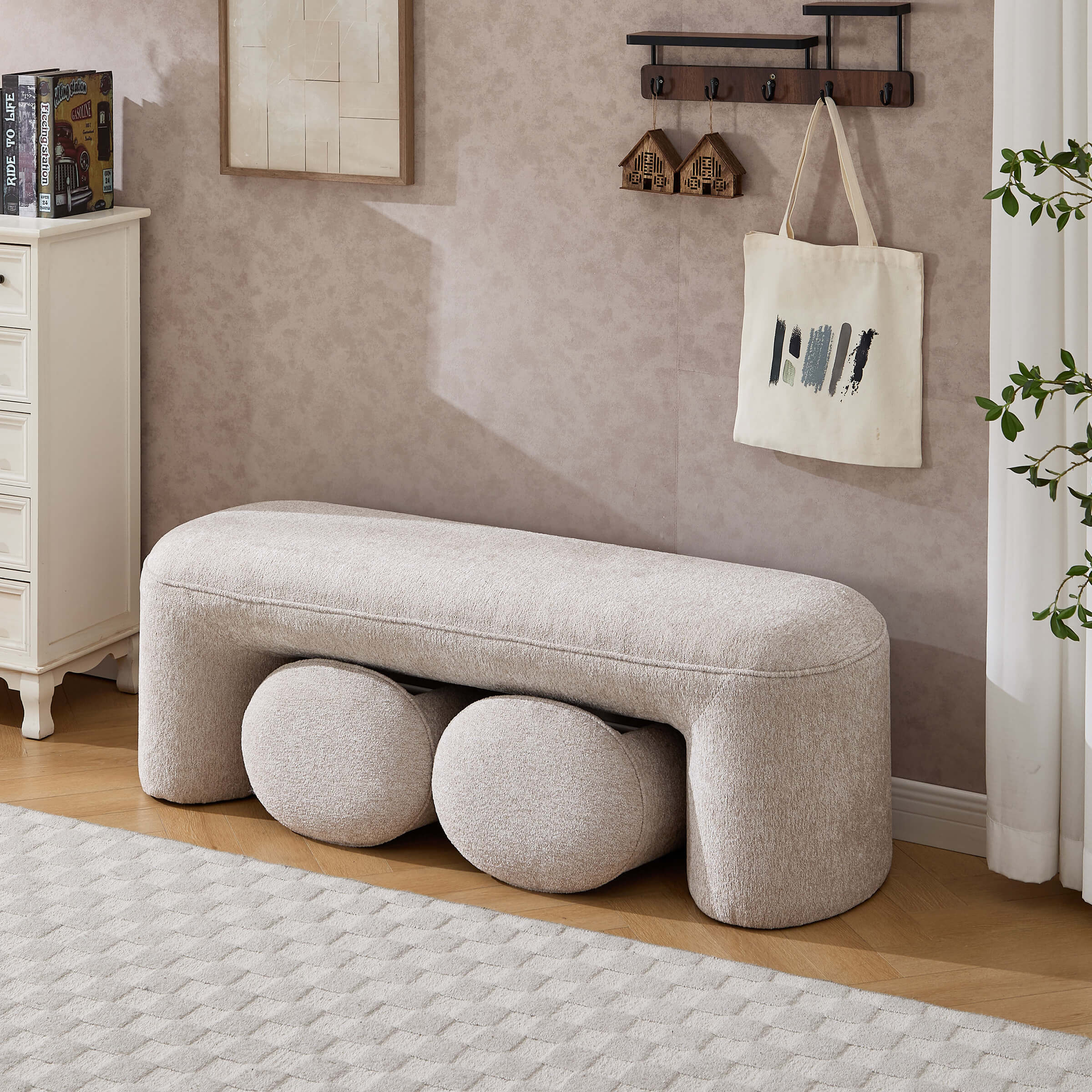 53"W Bedroom Bench with 2 Small Stools - 2653BH - Image 33
