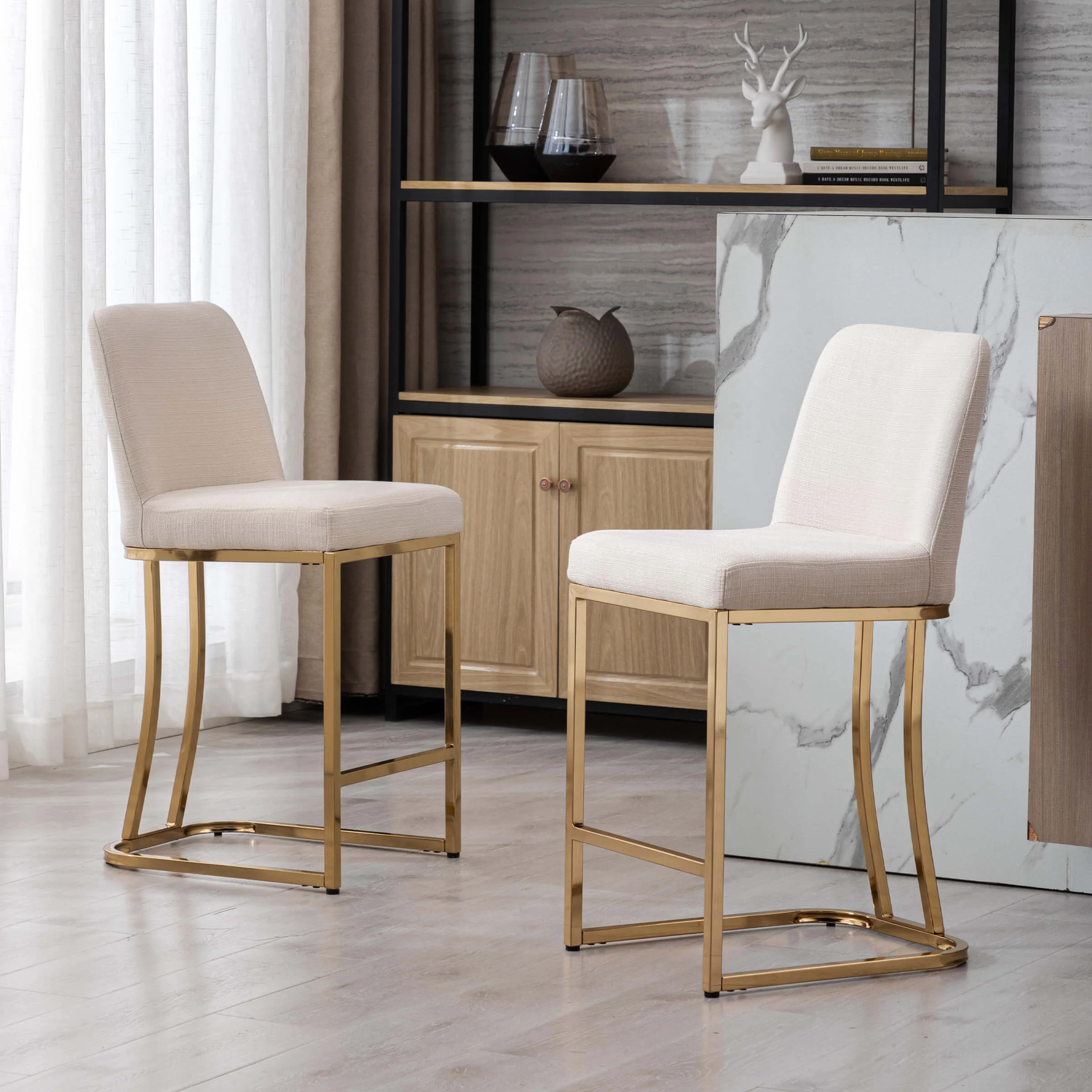24"H Metal Legs Counter Height Bar Stools Set of 2 - 2956CS - Image 10